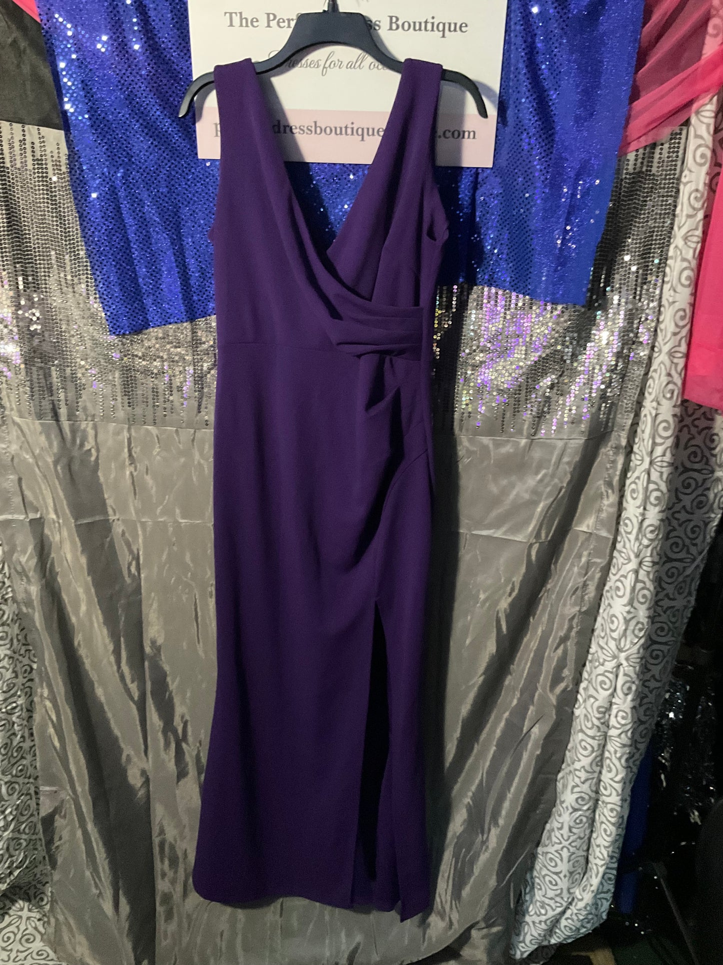Purple tank style midi wrap dress