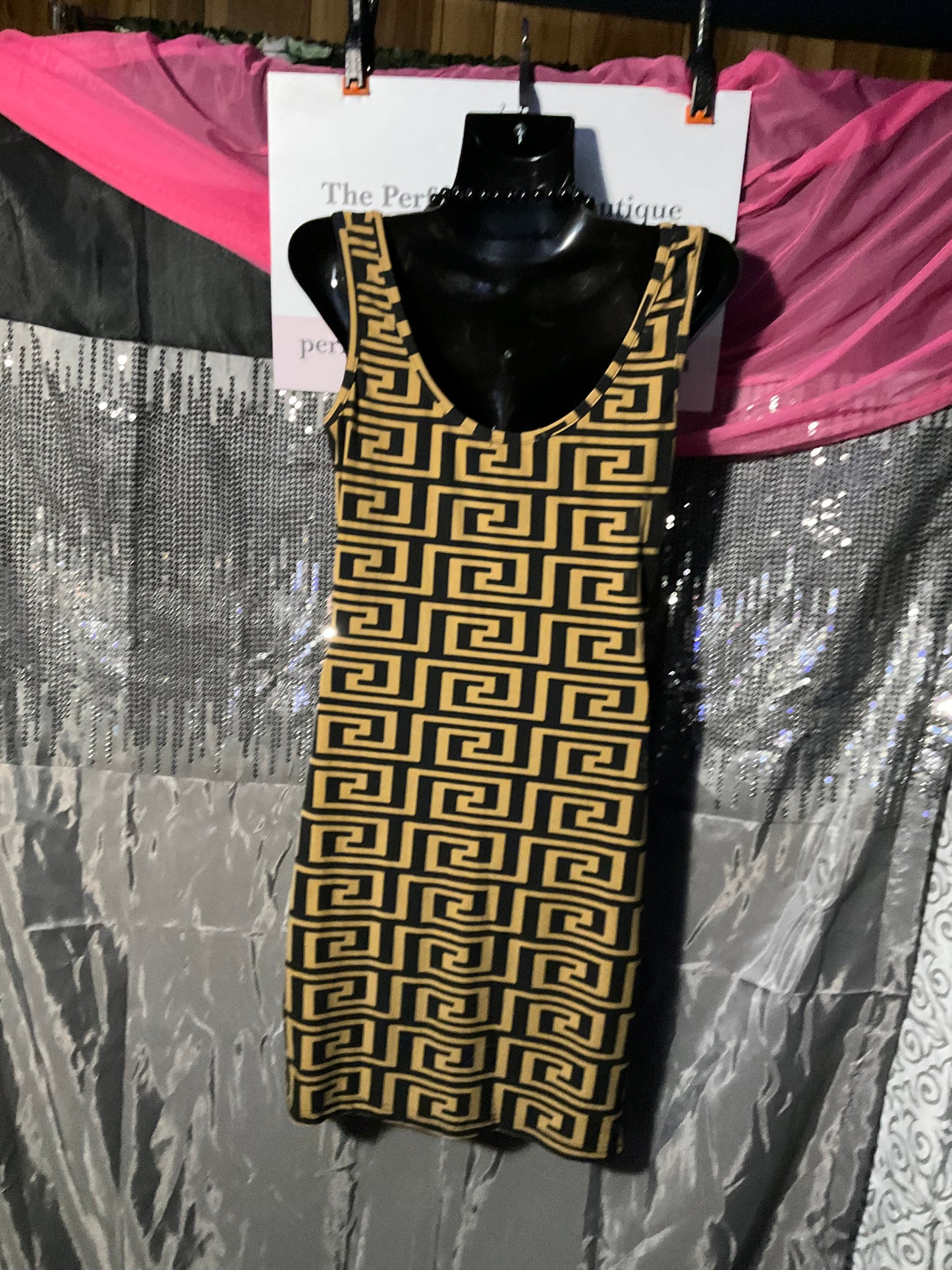 Black and Gold Tank Dress