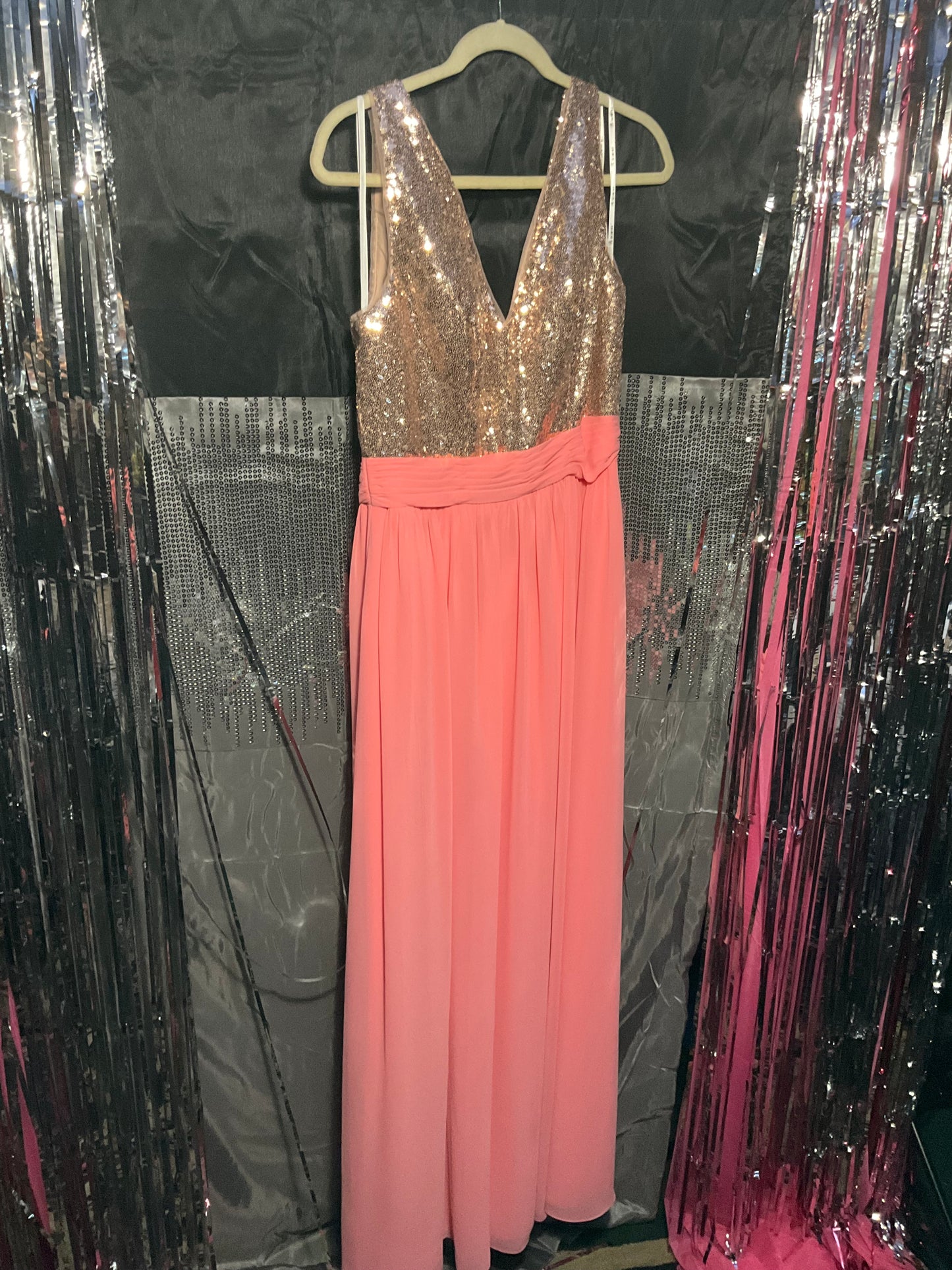 Rose Gold and Pink Designer Ball Gown