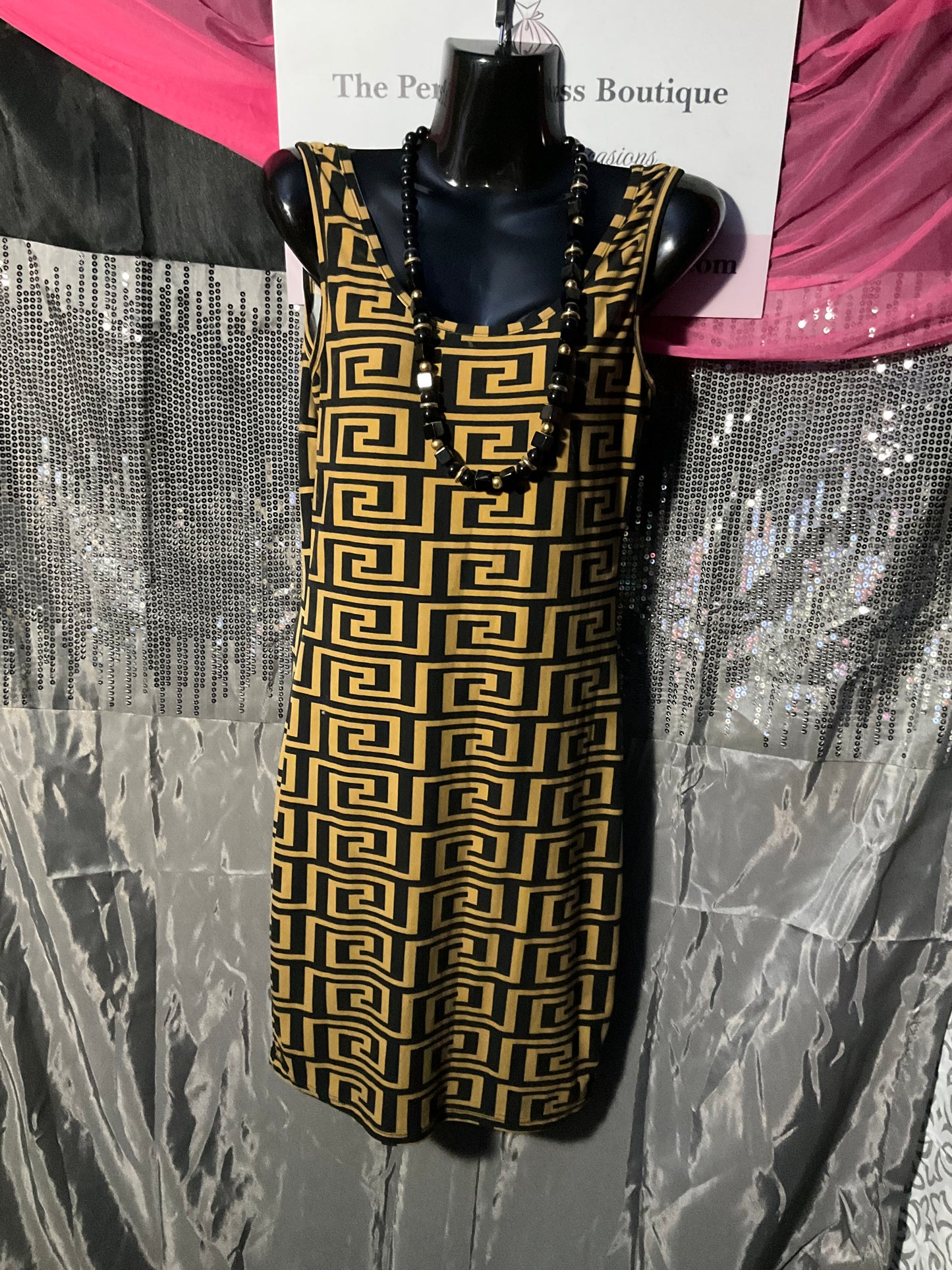 Black and Gold Tank Dress