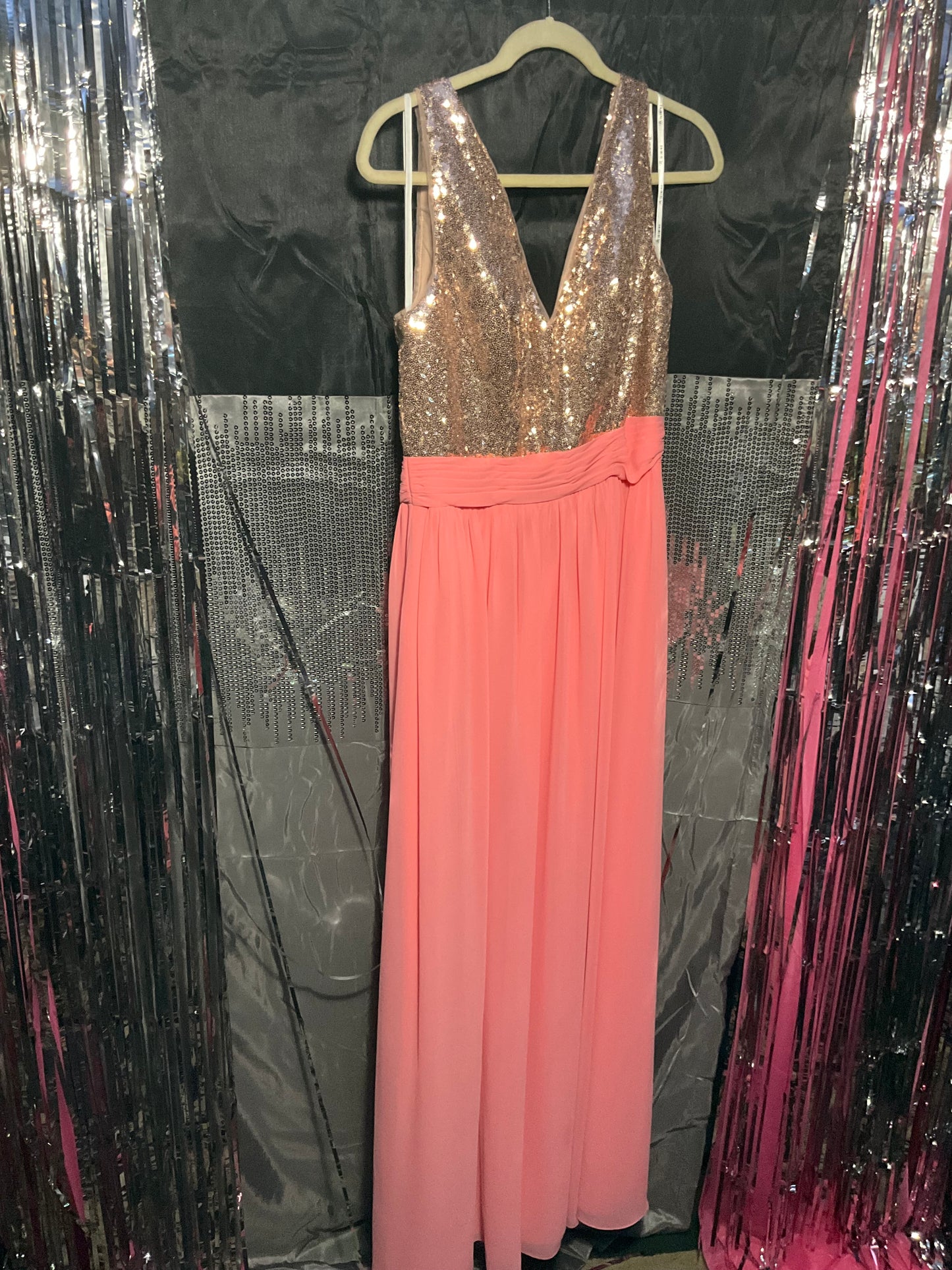 Rose Gold and Pink Designer Ball Gown