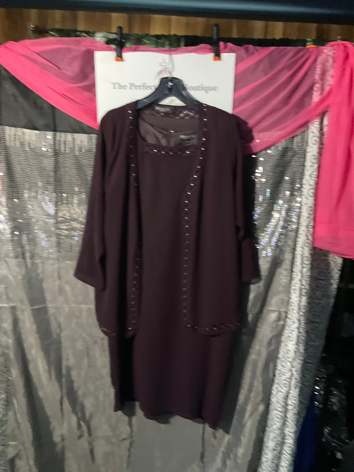 Cranberry Two Piece Mother of the Bride Dress