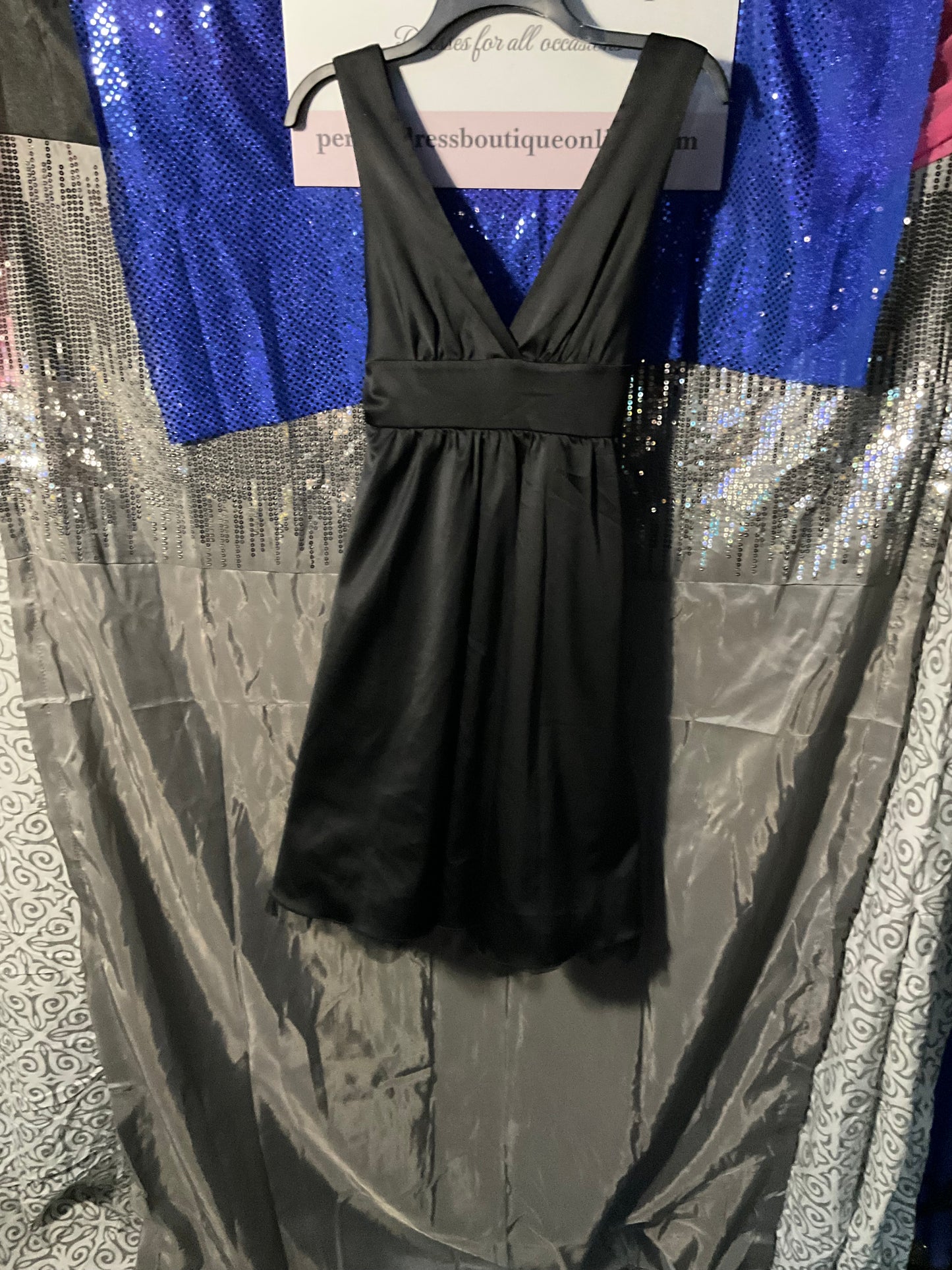Black Satin sleeveless Dress