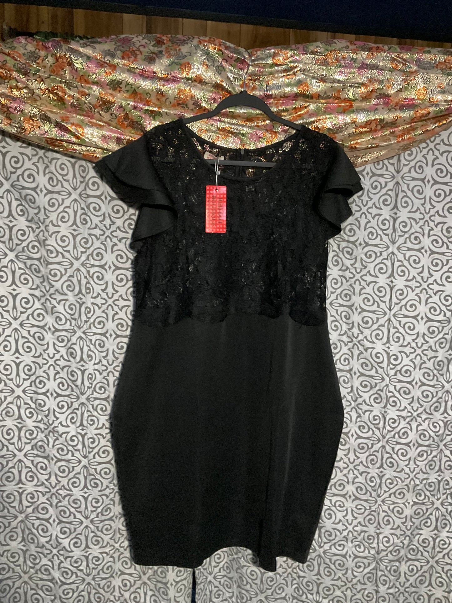 Black lace and satin Special Occasion Dress