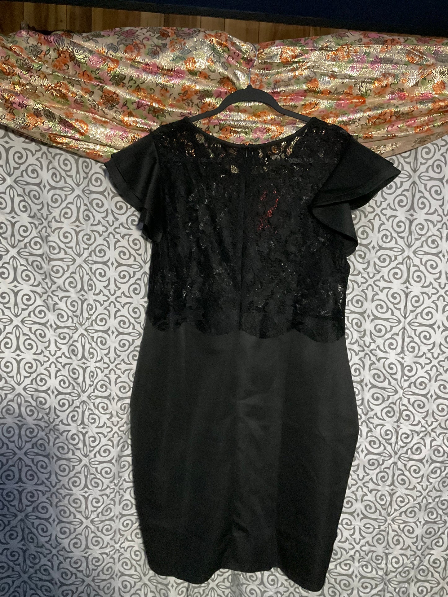 Black lace and satin Special Occasion Dress