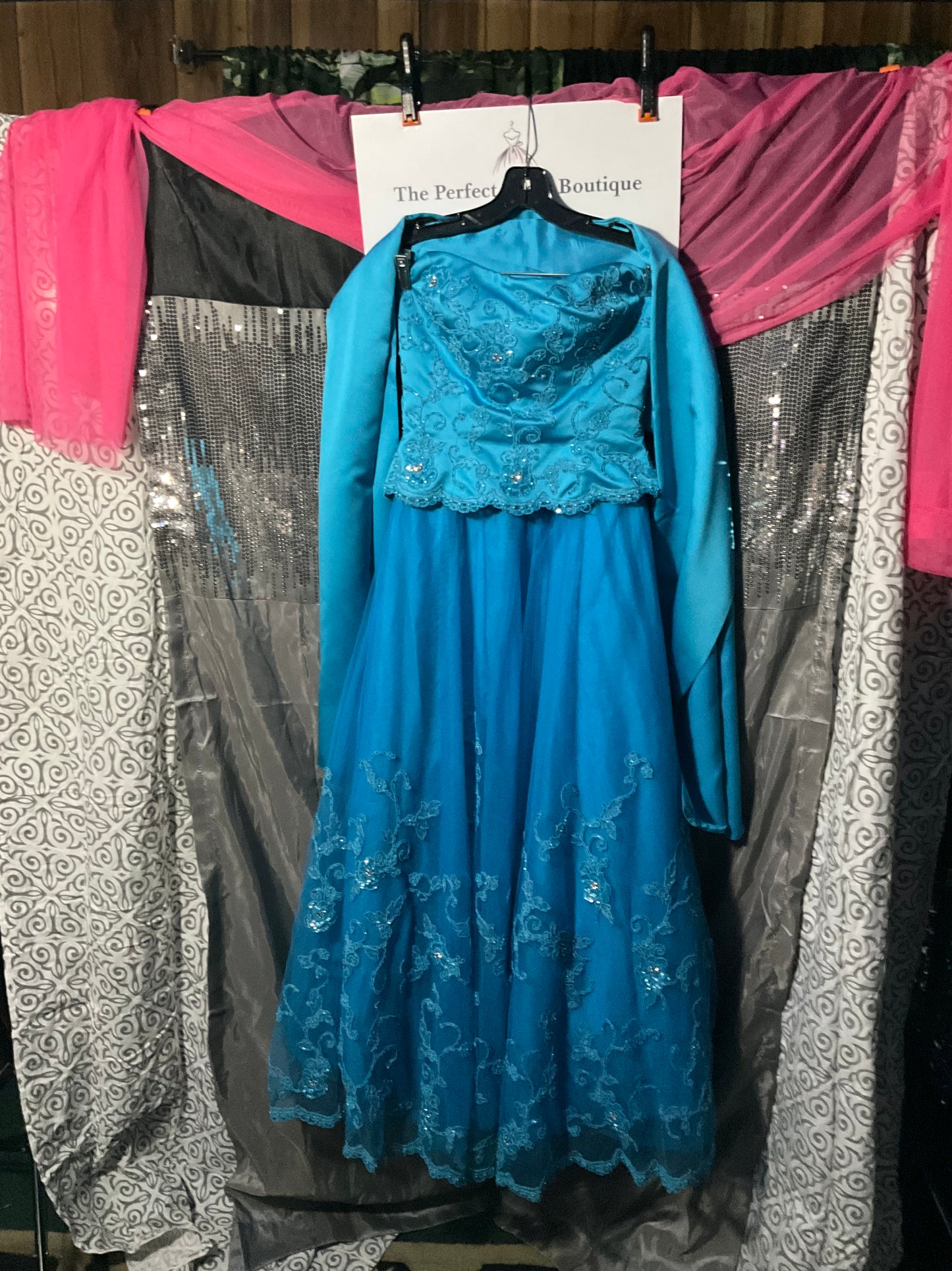 Beautiful Blue 2piece strapless gown