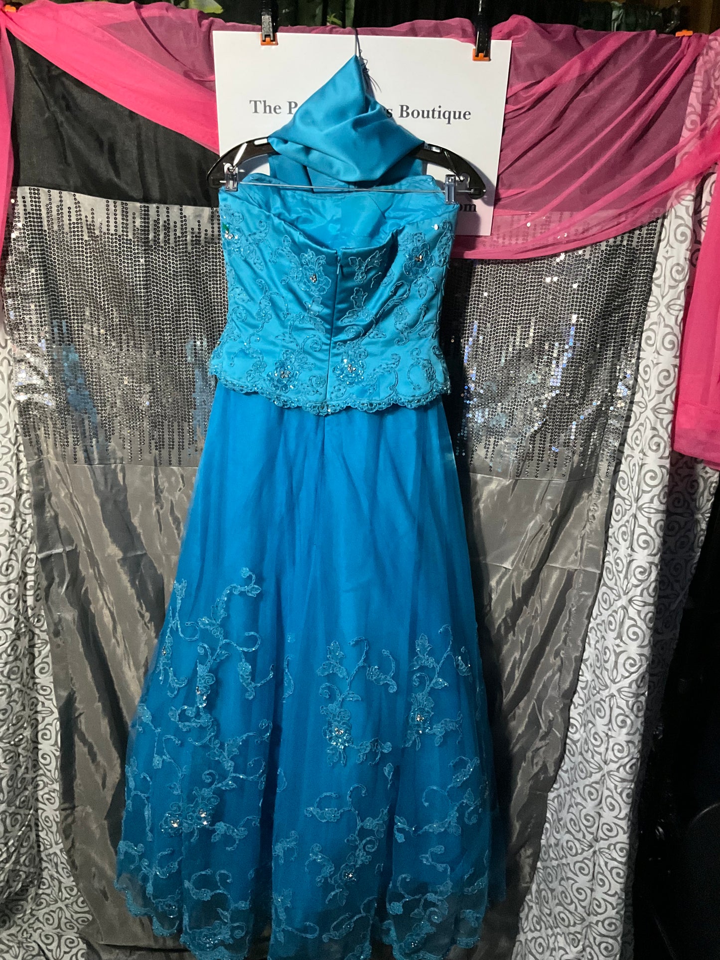 Beautiful Blue 2piece strapless gown