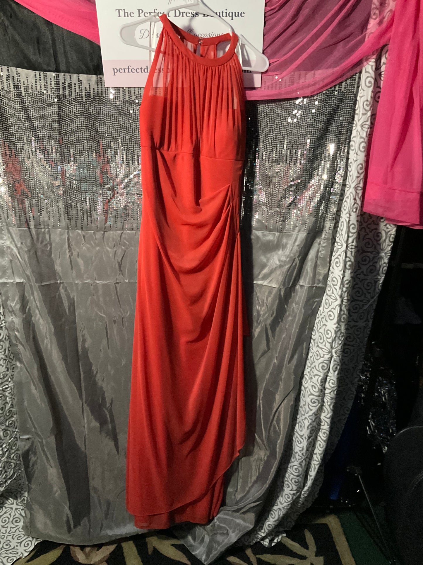 Gorgeous Orange color David’s Bridal Bridesmaid Dress