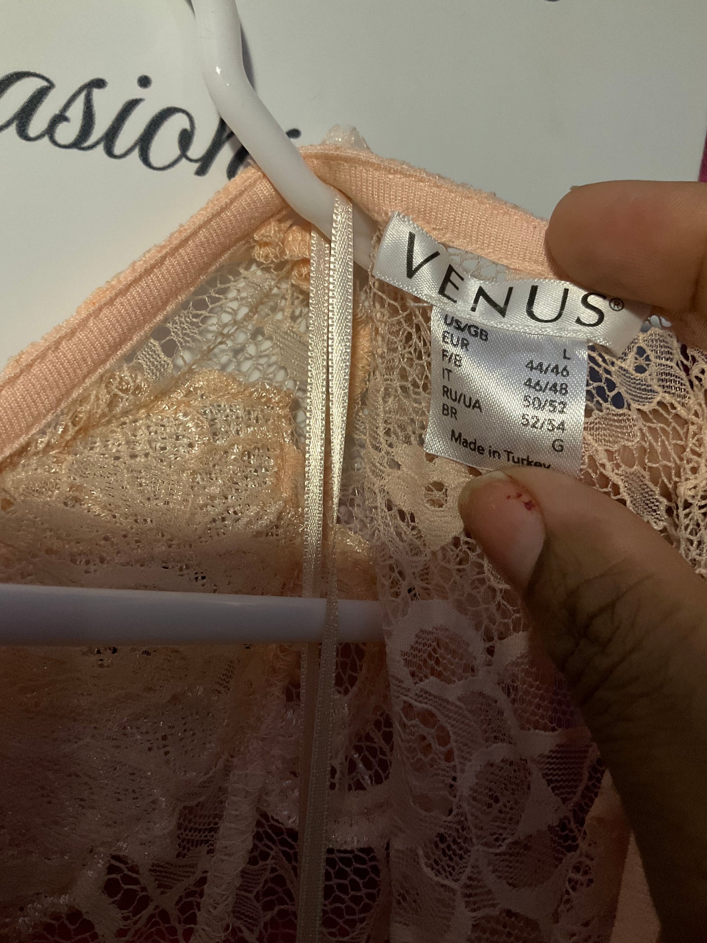 Beautiful Peach lace & sheer dress