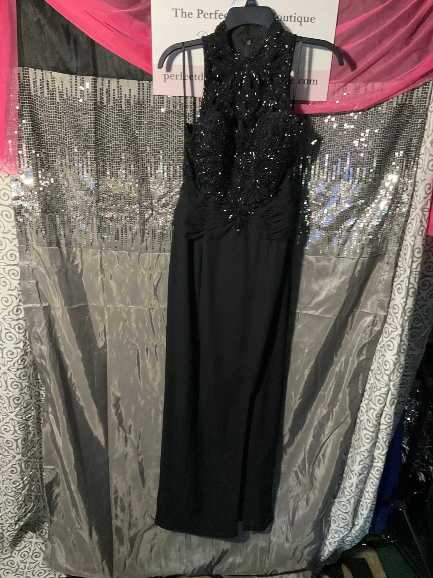 Beautiful Black sequins & sheer gown