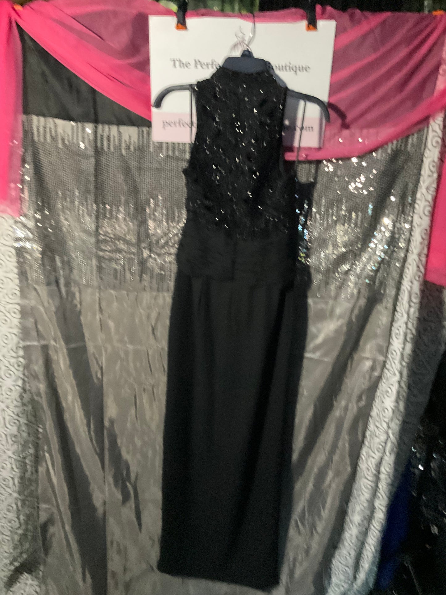Beautiful Black sequins & sheer gown