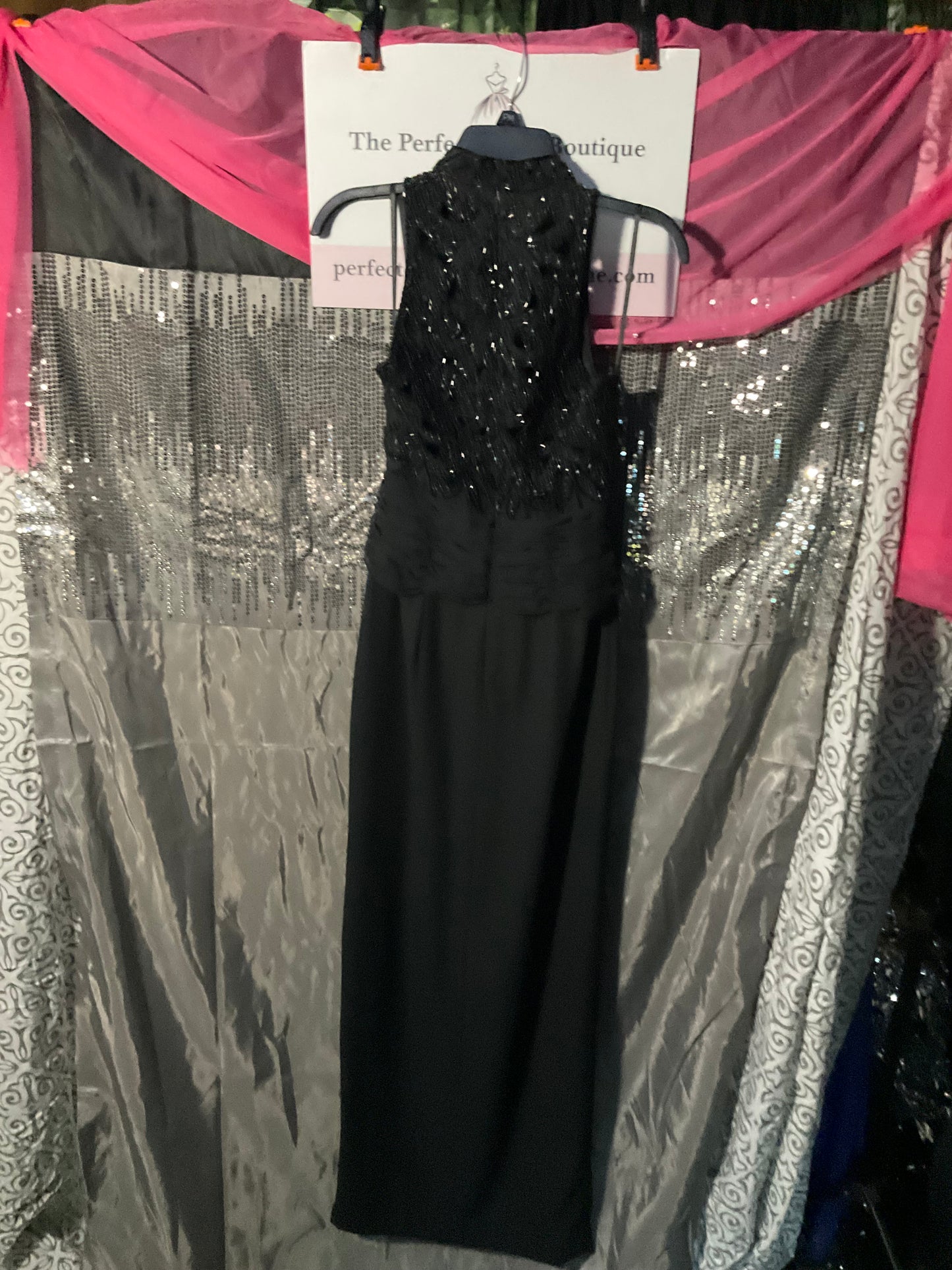 Beautiful Black sequins & sheer gown