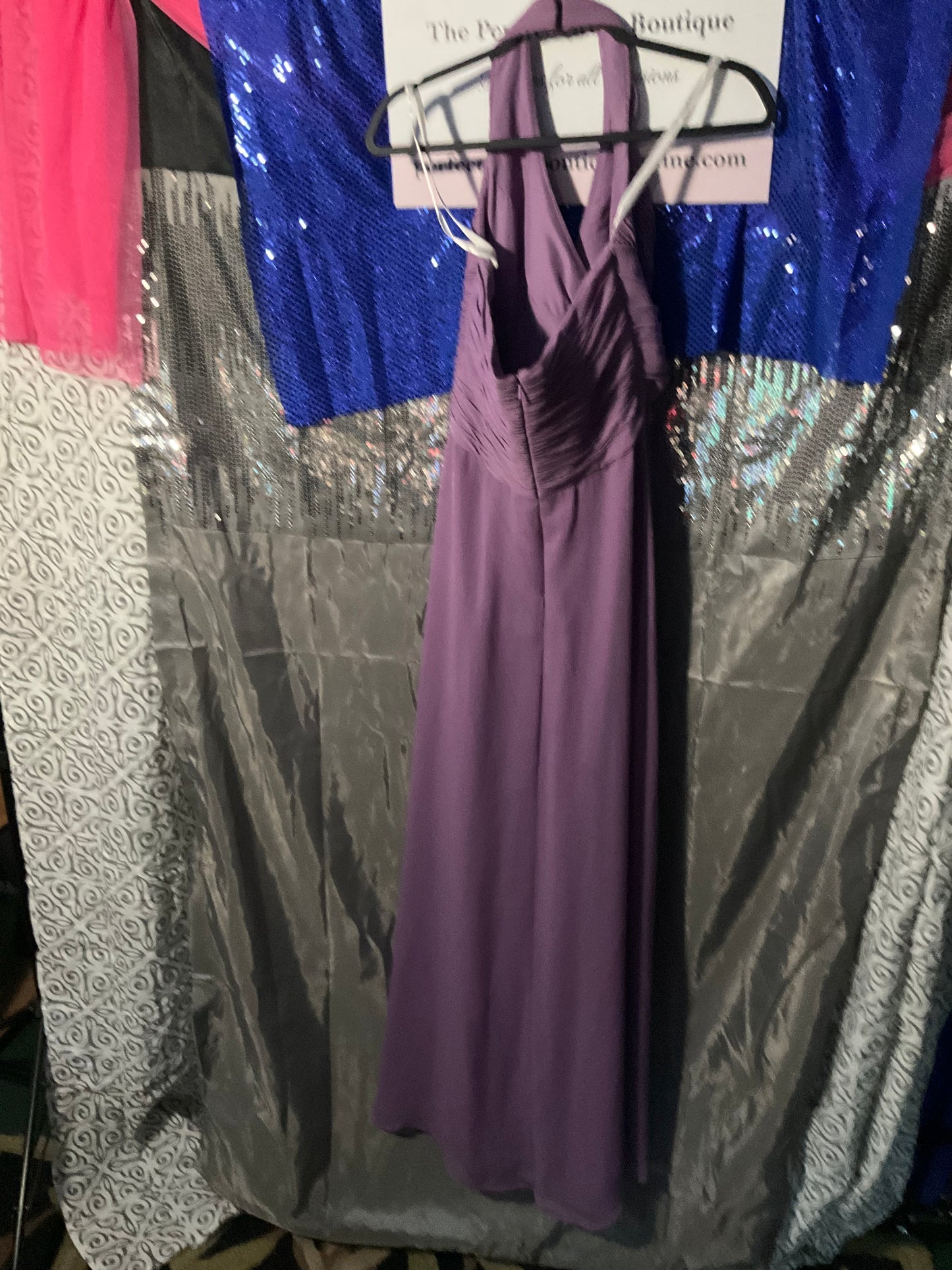 Lavender Chiffon David’s Bridal Gown