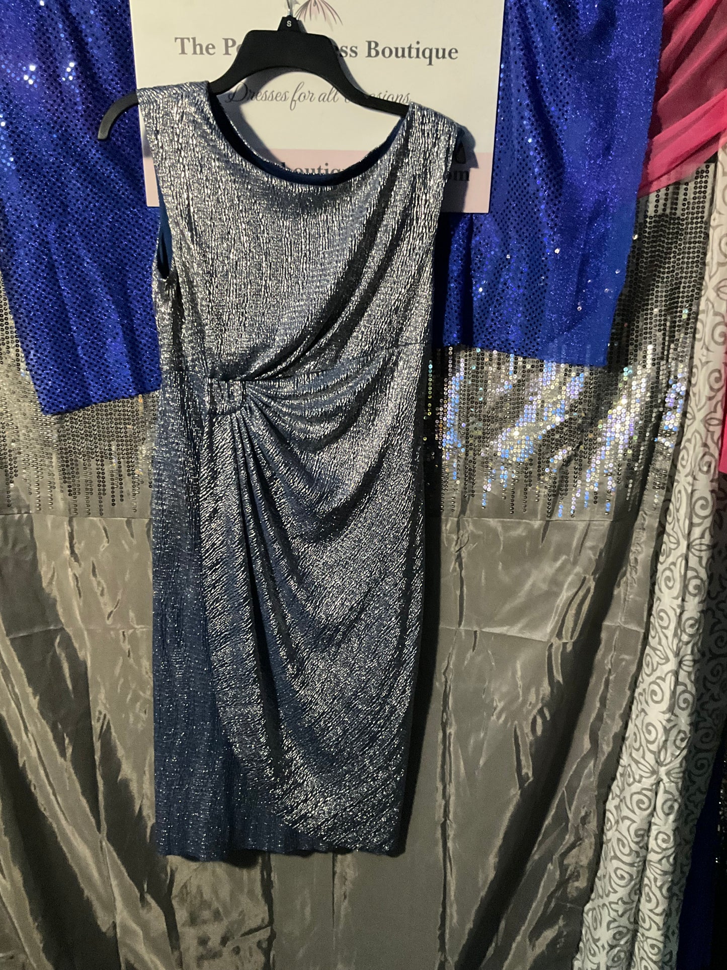 Silver wrap dress by Connected