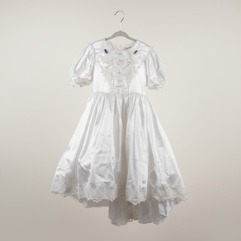 White Satin Girls special occasion dress