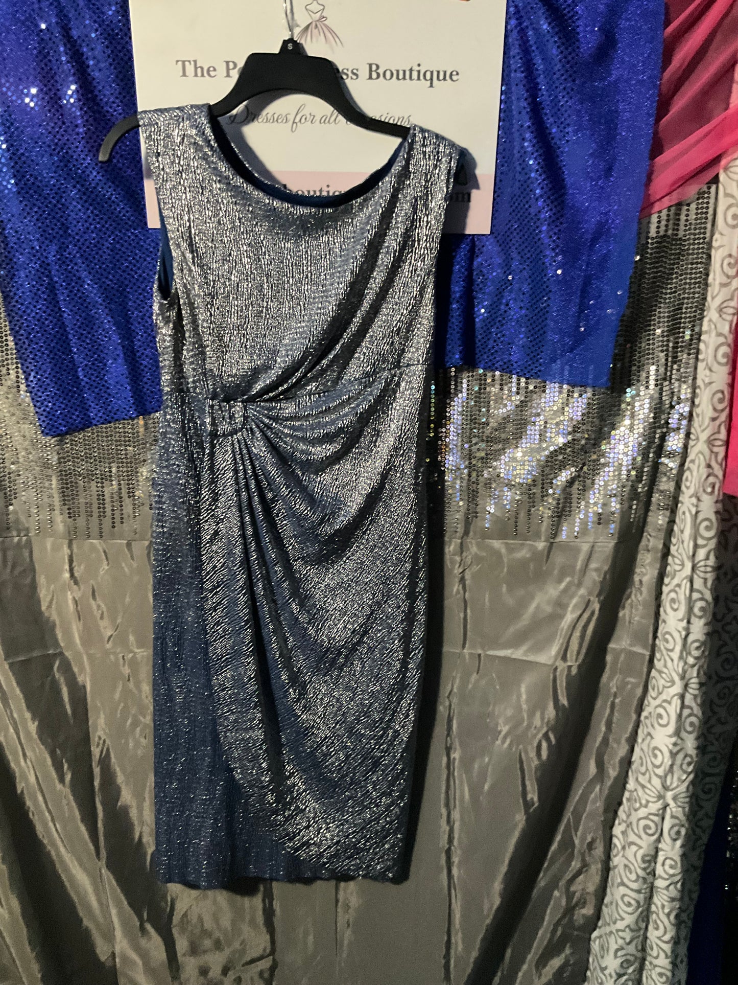 Silver wrap dress by Connected