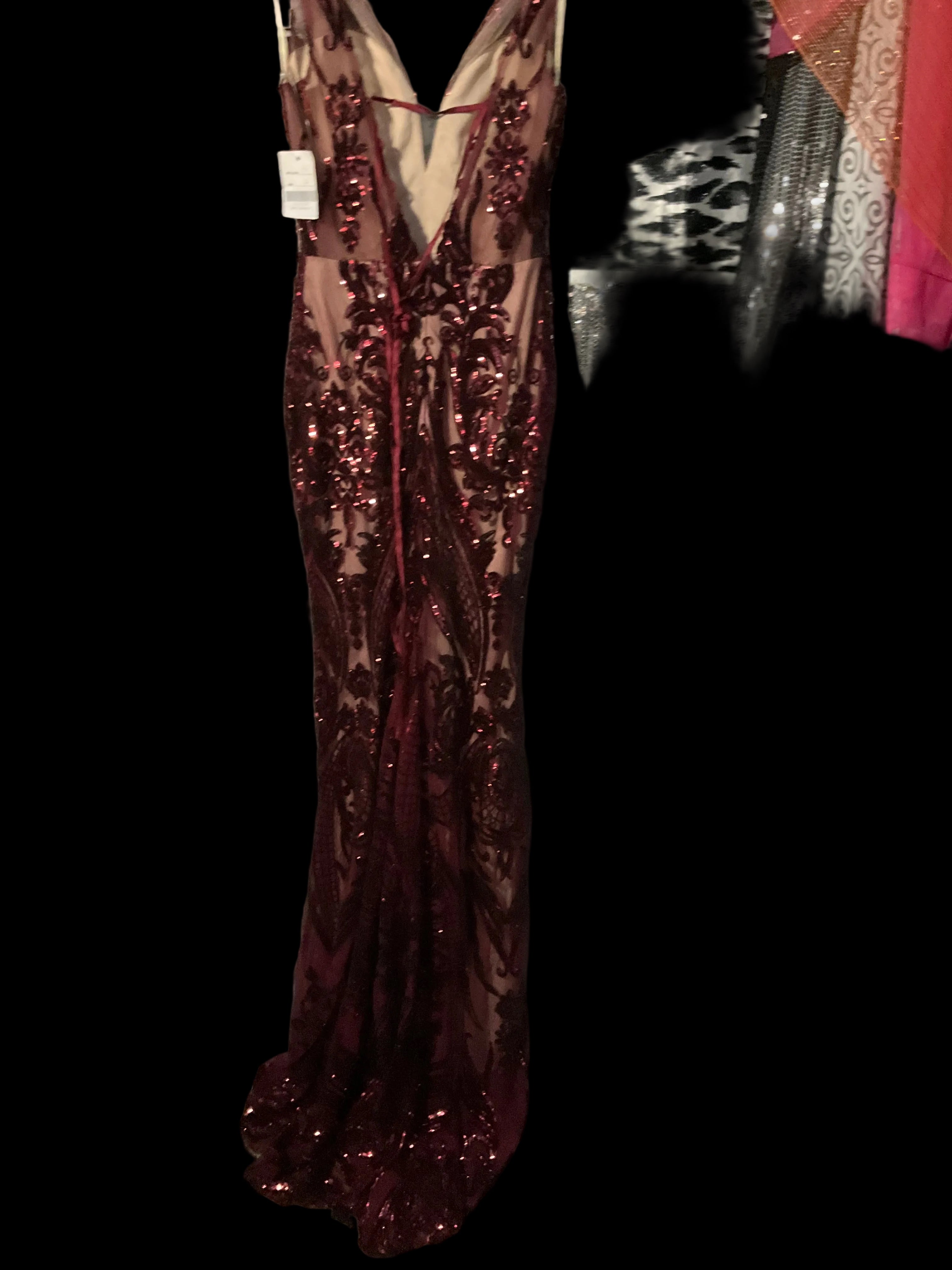 Sequin Plunge Gown