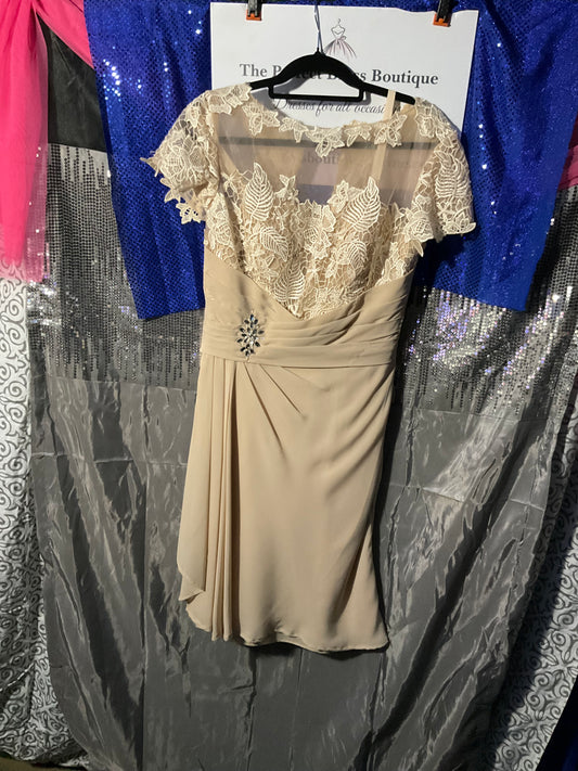 Peach lace wrap dress by Izilady