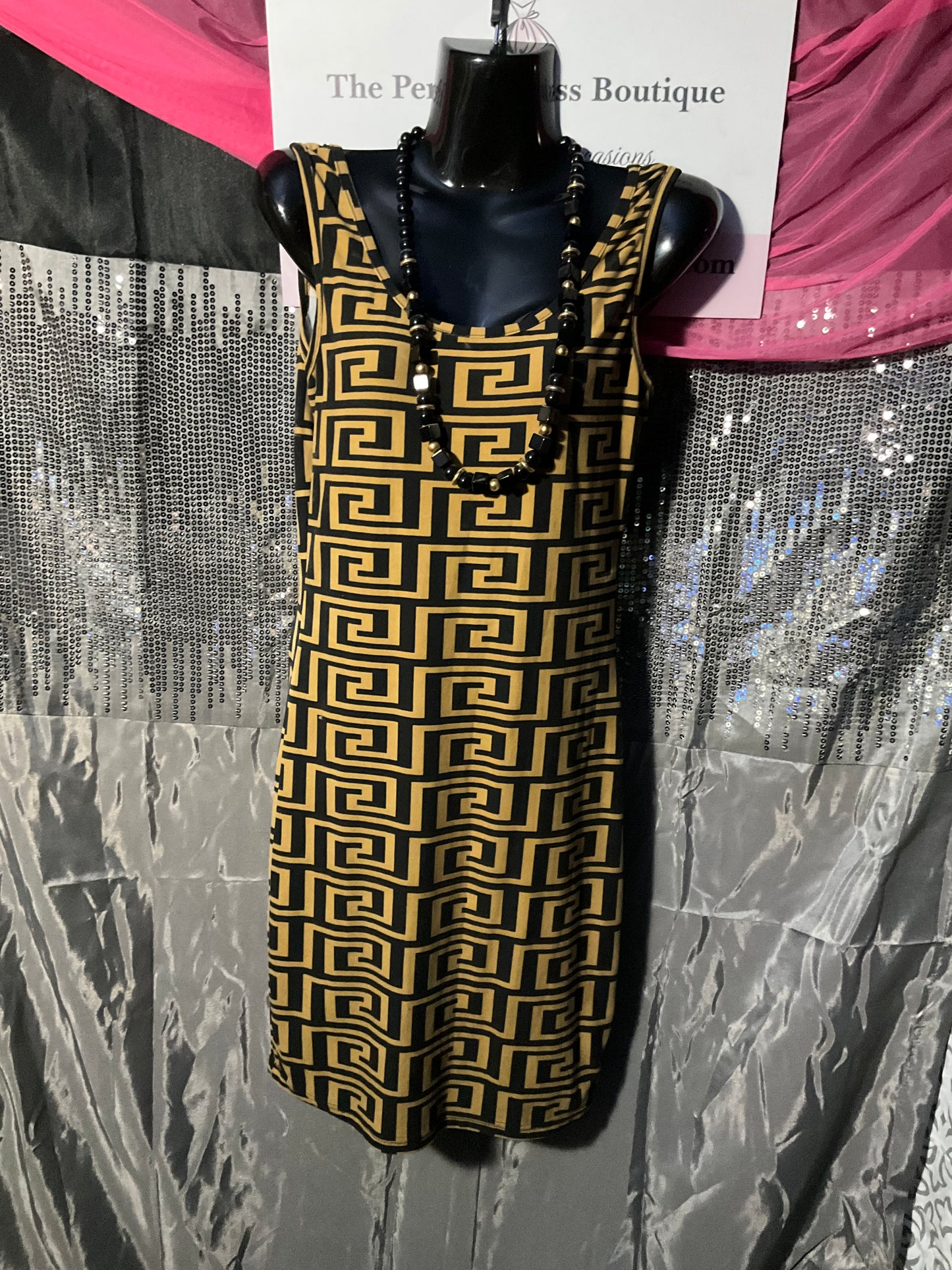 Black and Gold Tank Dress