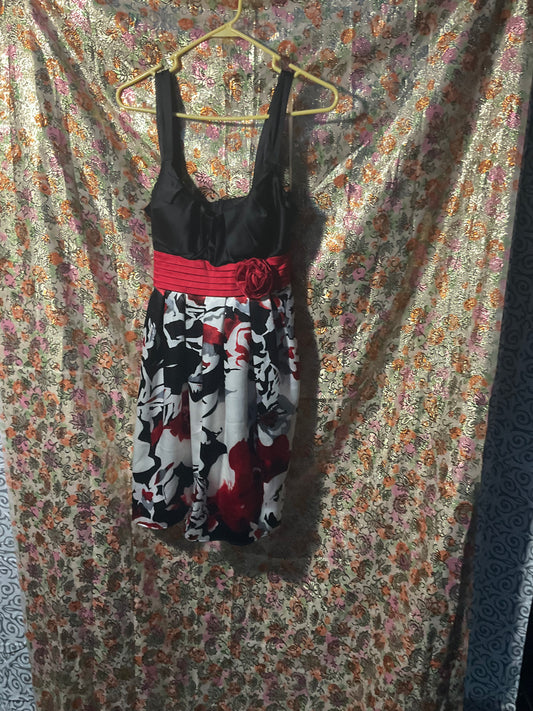 Black and Red Floral Dress