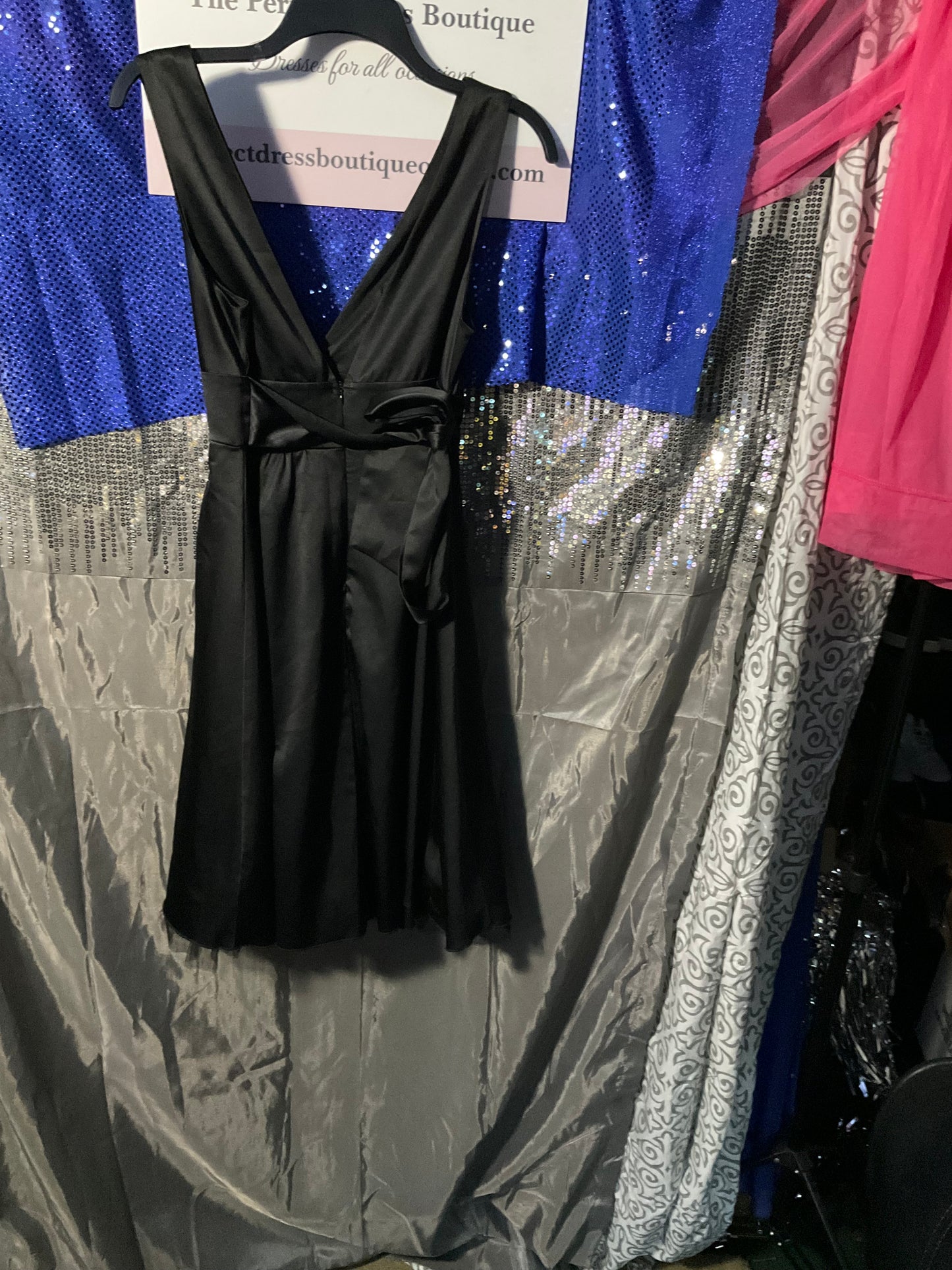 Black Satin sleeveless Dress