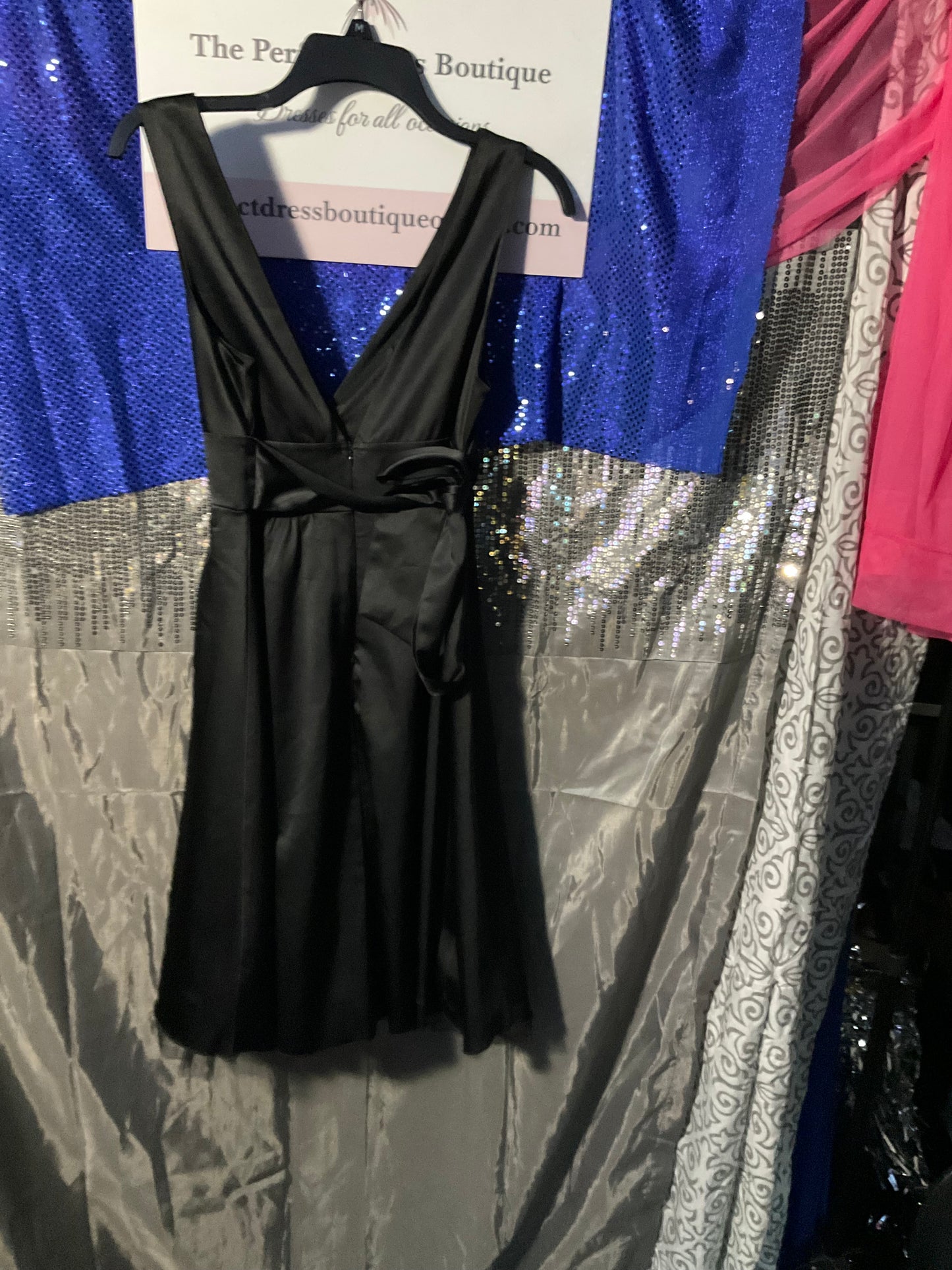 Black Satin sleeveless Dress