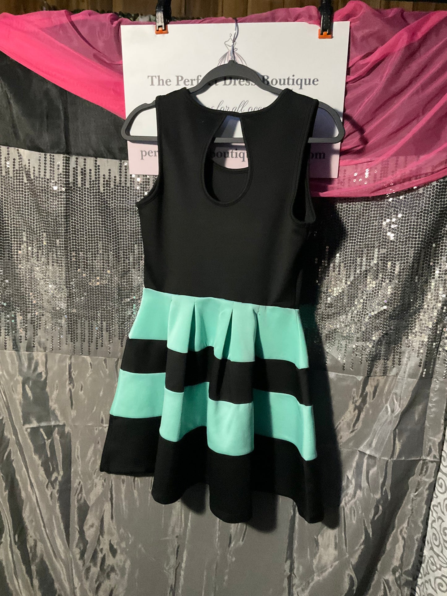Black and green dress