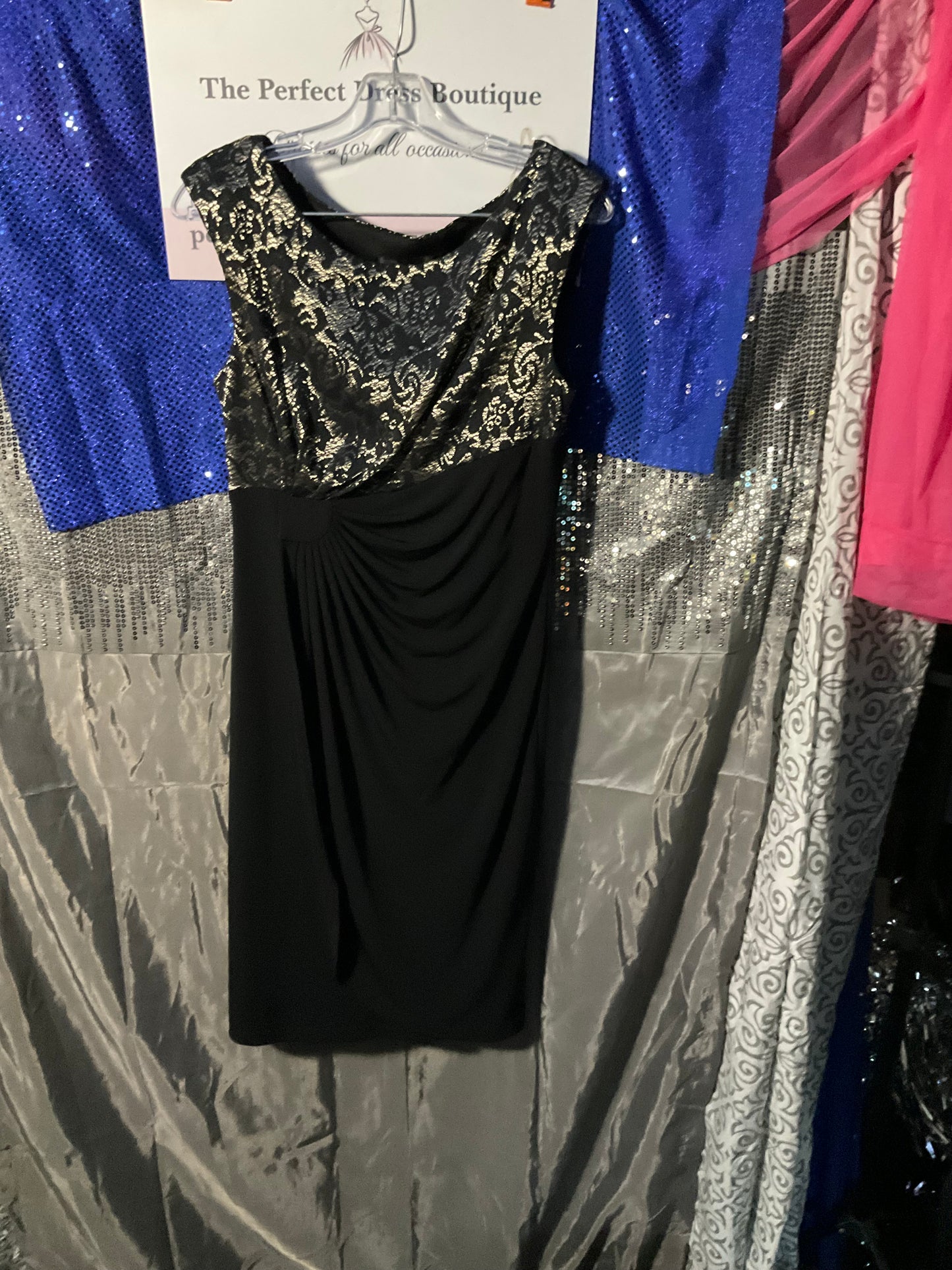 Black & Silver wrap style dress