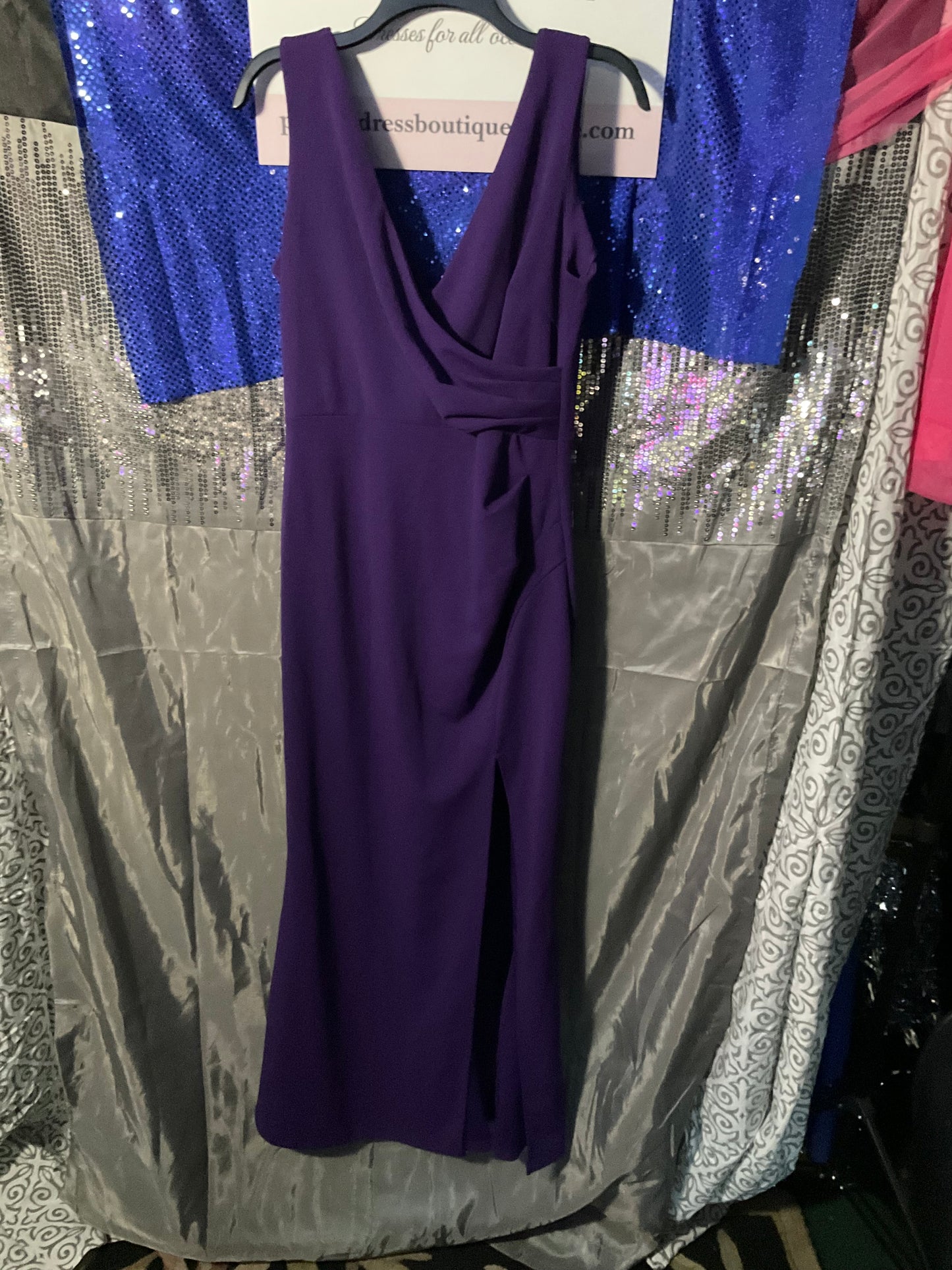 Purple tank style midi wrap dress