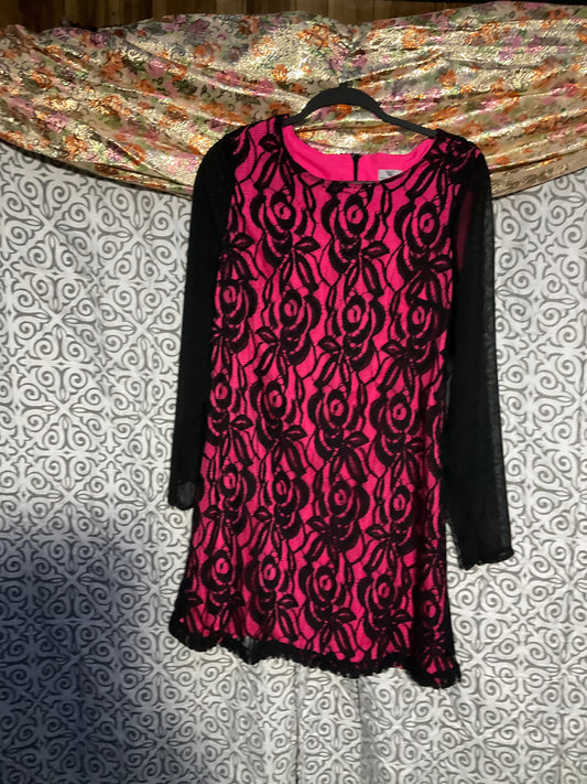 Pink and black dress