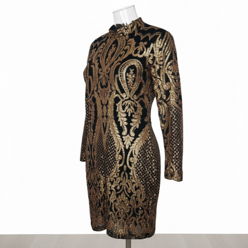 Black and Gold Bodycon Cocktail dress