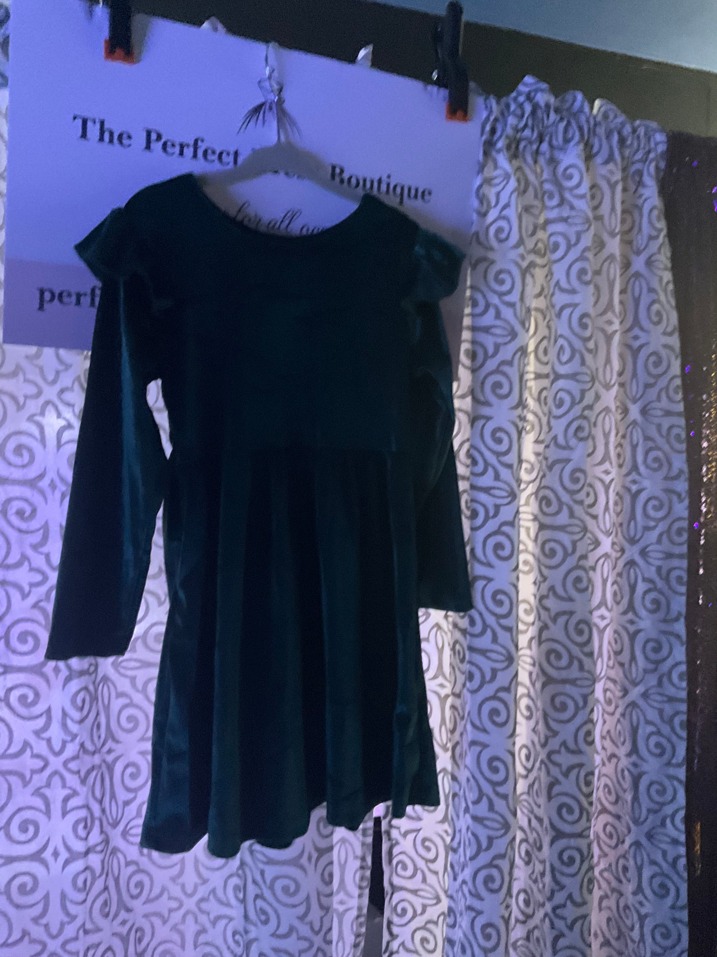 Green velvet girls special occasion dress