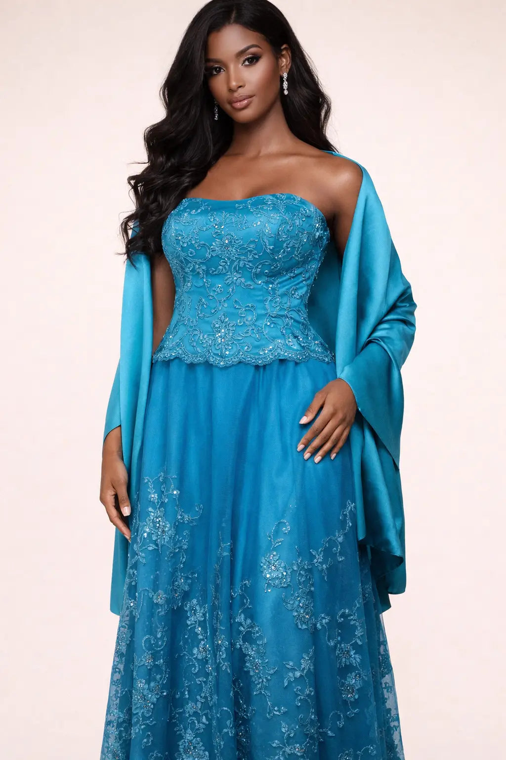 2piece strapless gown
