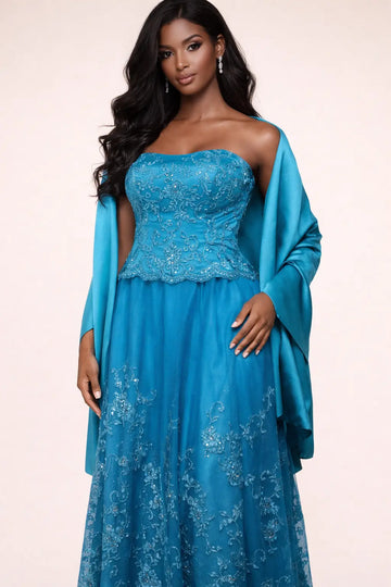 2piece strapless gown