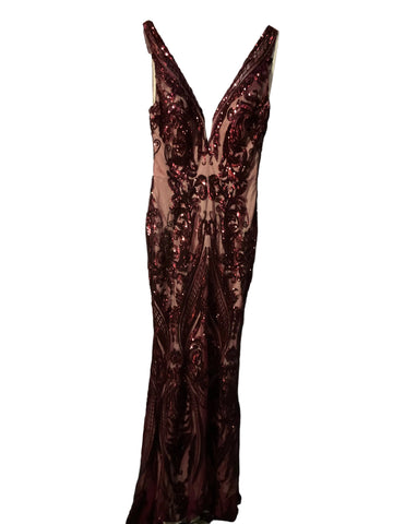 Sequin Plunge Gown