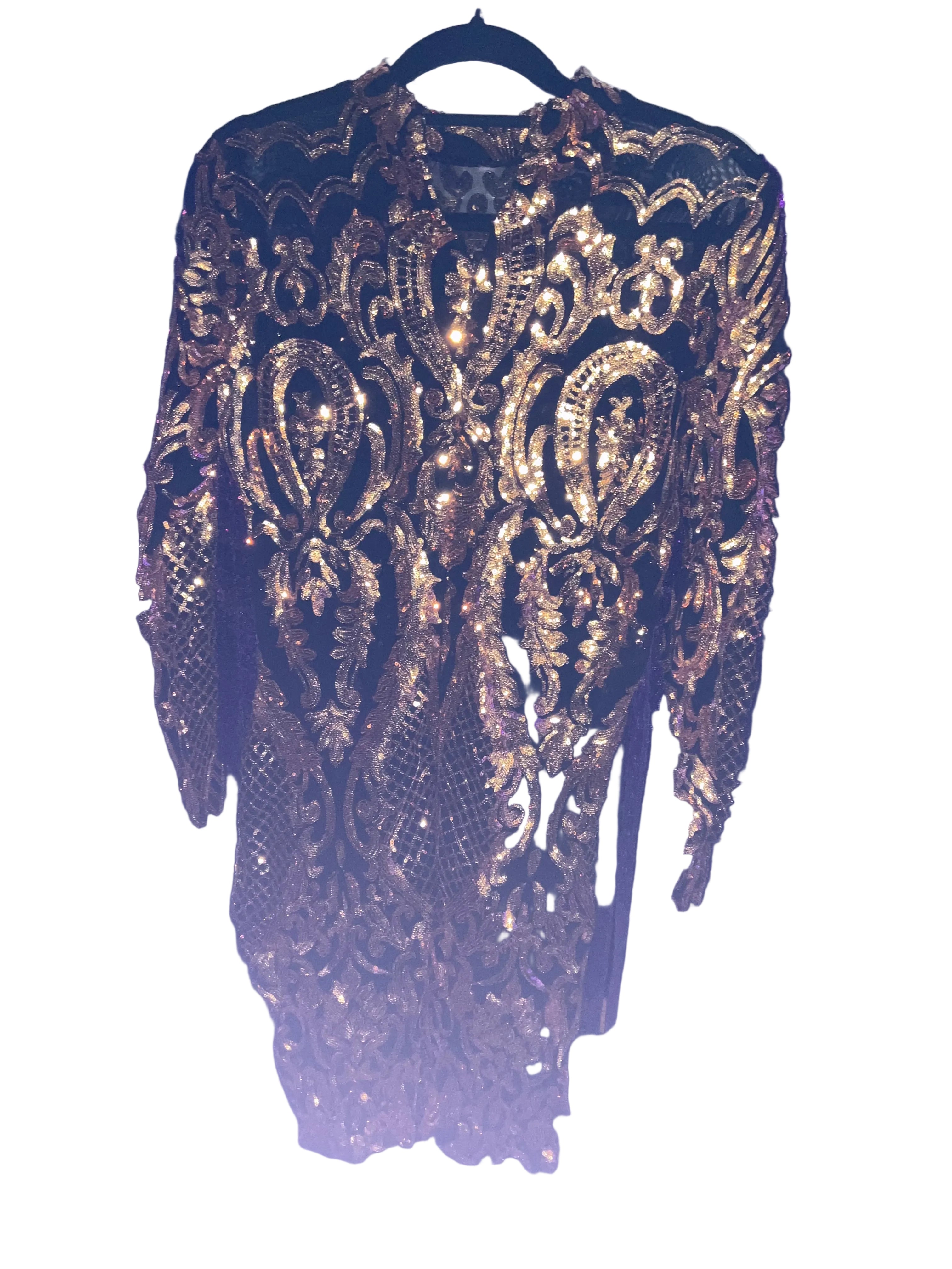 Black and Gold Bodycon Cocktail dress