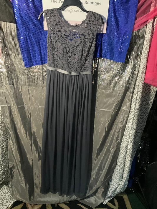 Beautiful Gray Lace David’s Bridal Bridesmaid Dress
