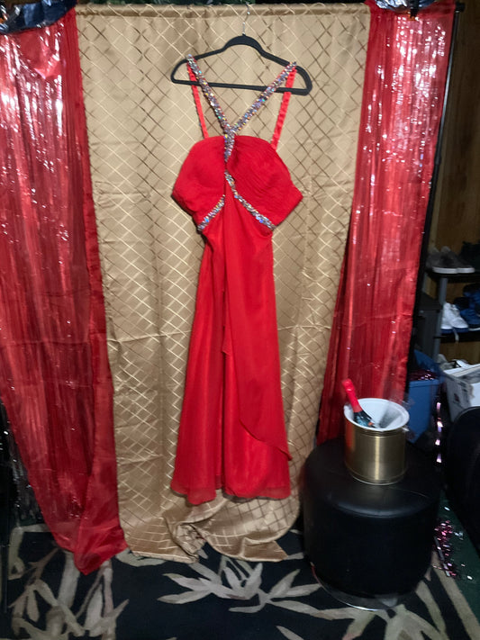 Red Halter & Sparkles Gown