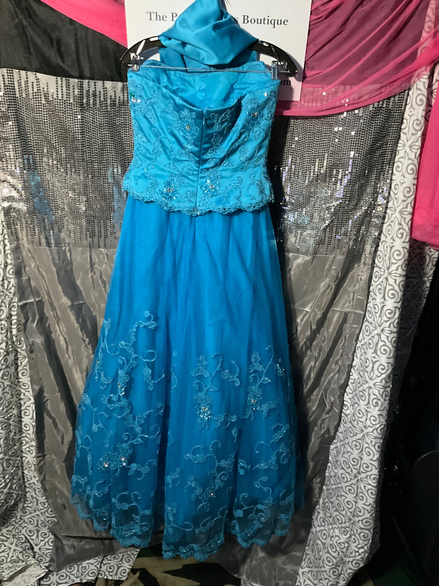 Beautiful Blue 2piece strapless gown