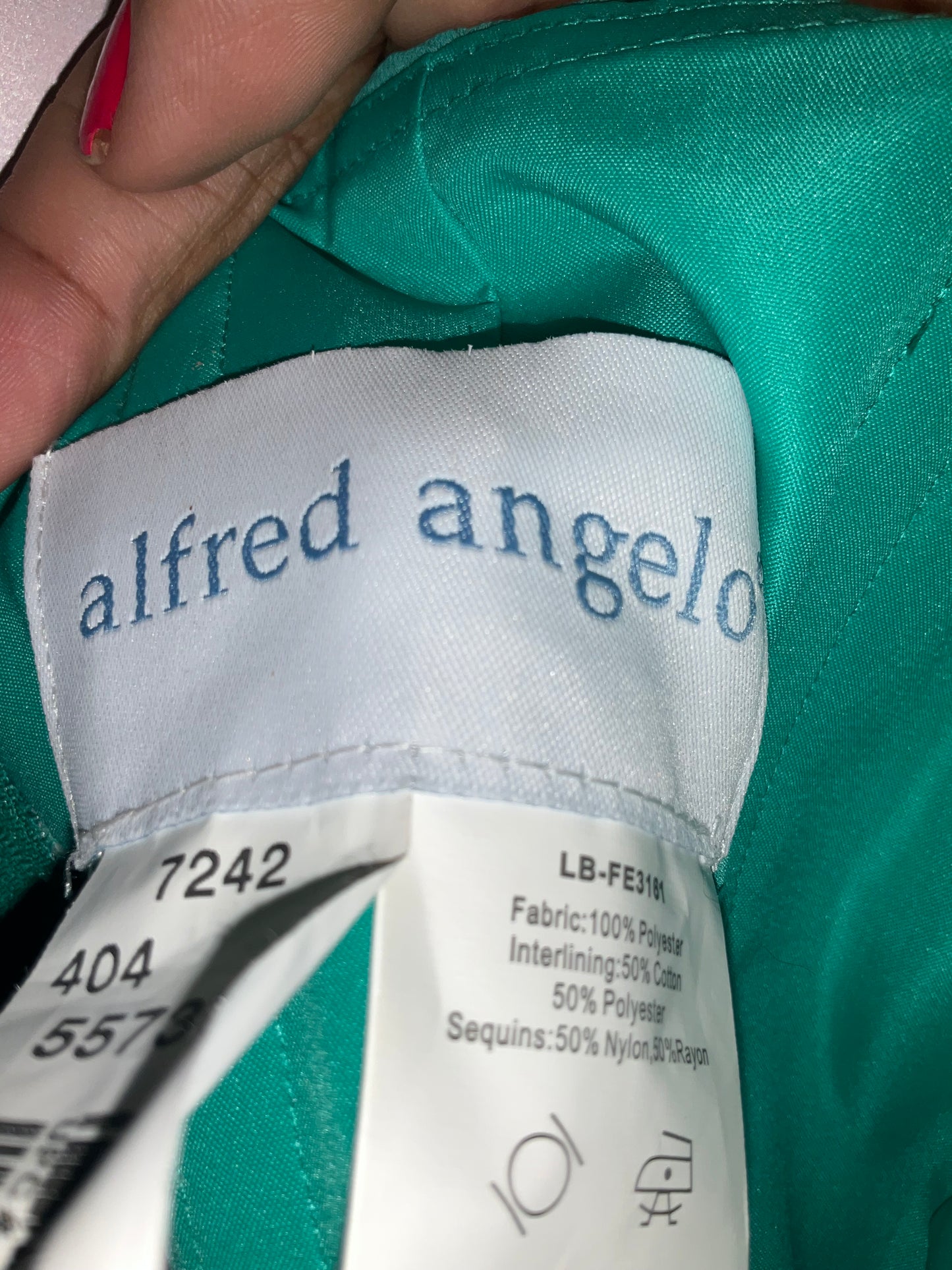 Teal Strapless Alfred Angelo Bridesmaid Dress