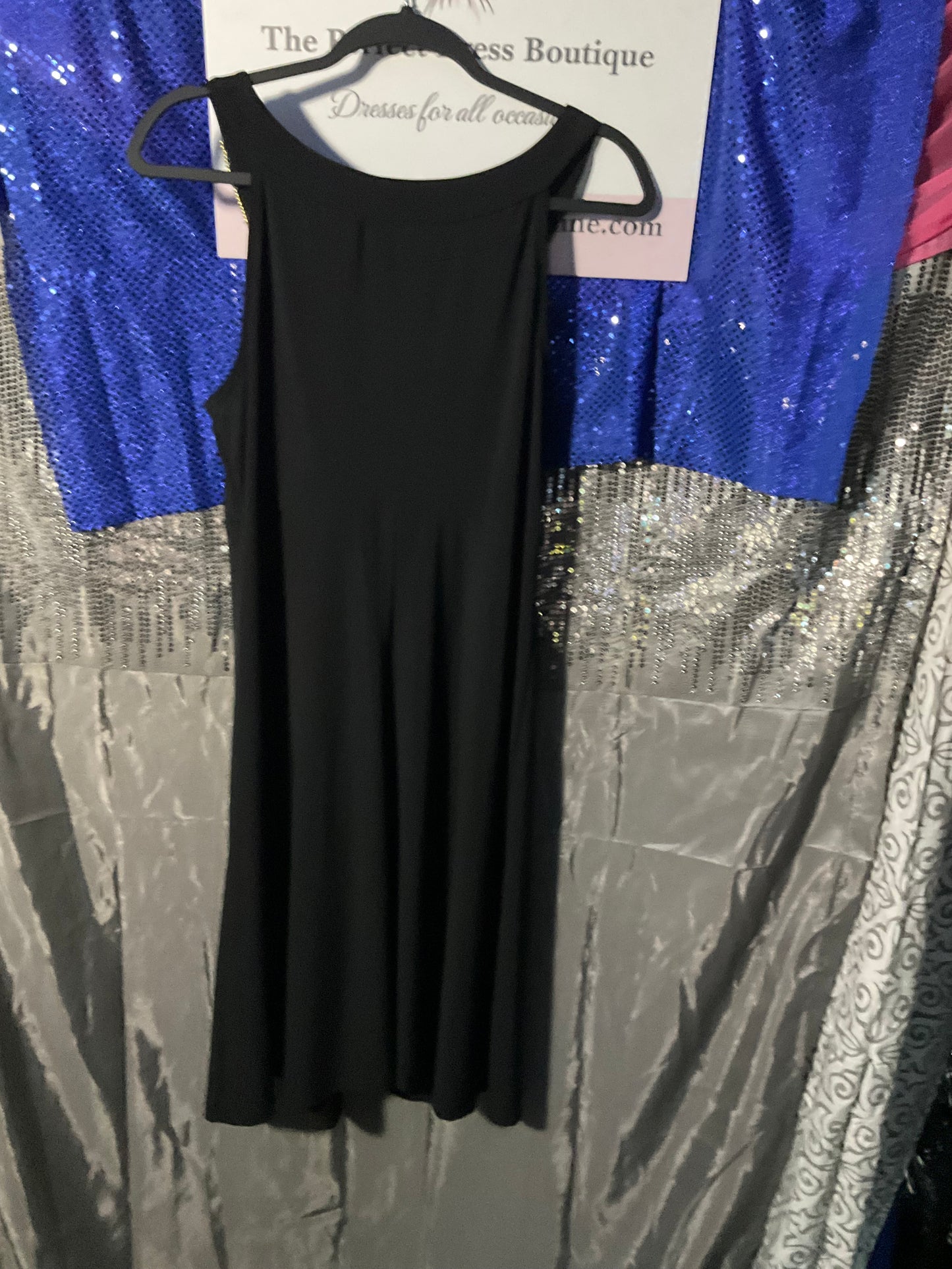Black dress with gold embellishments