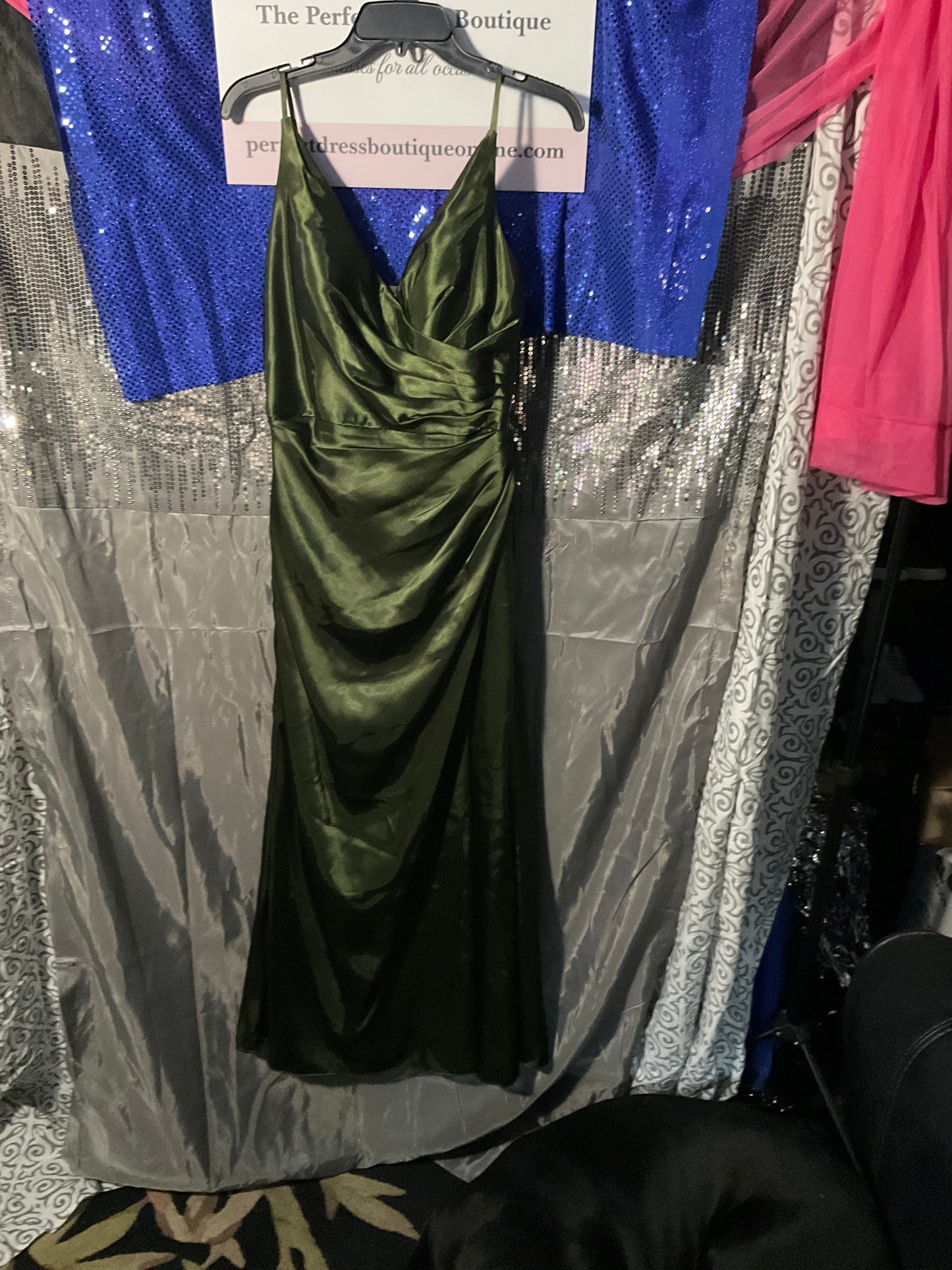 Beautiful Green satin gown