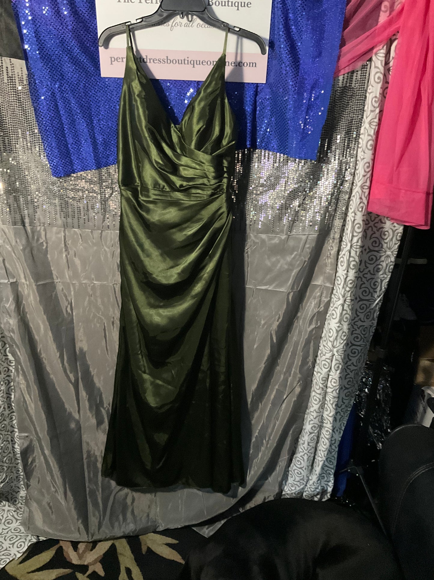 Beautiful Green satin gown