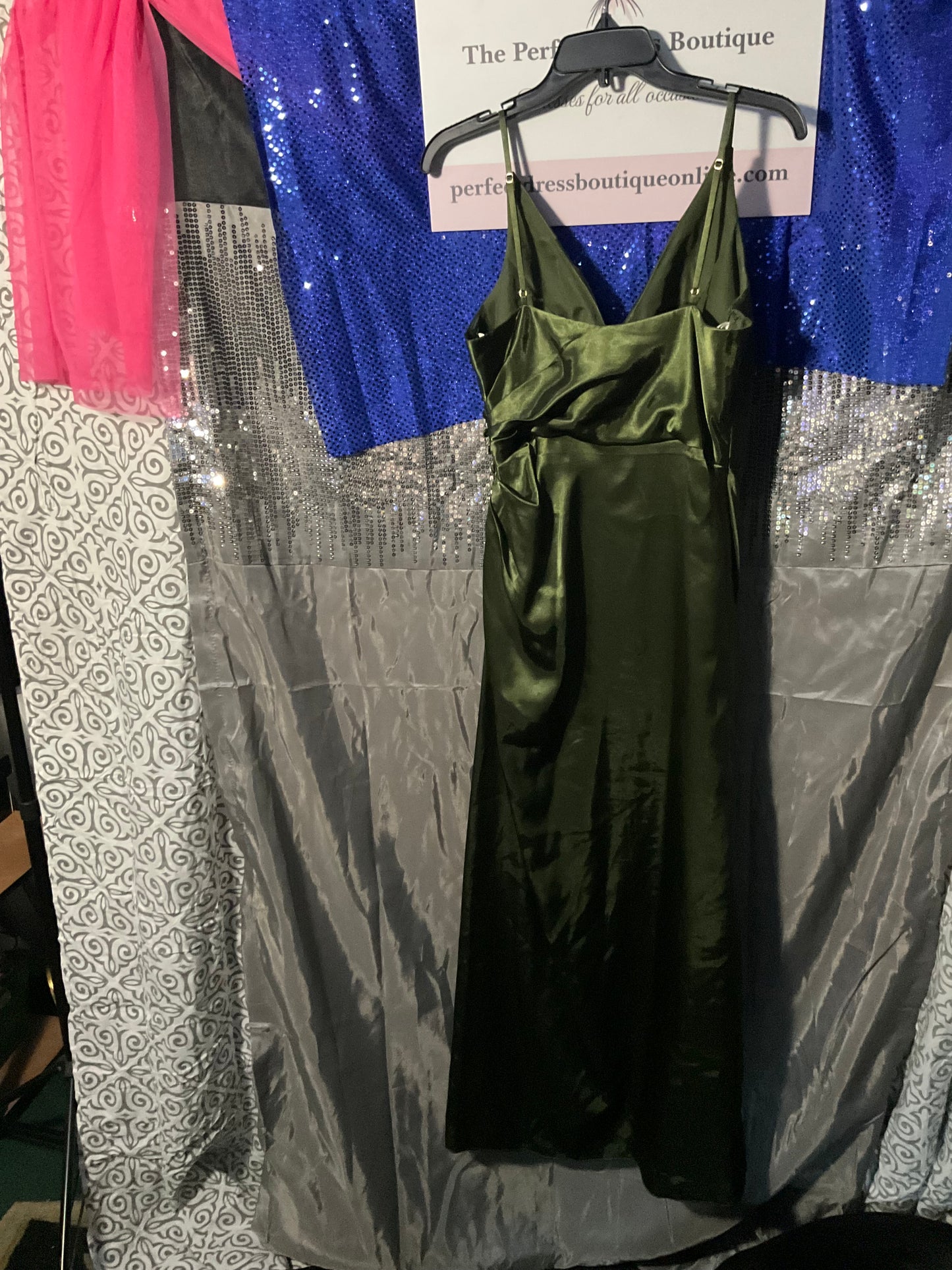 Beautiful Green satin gown