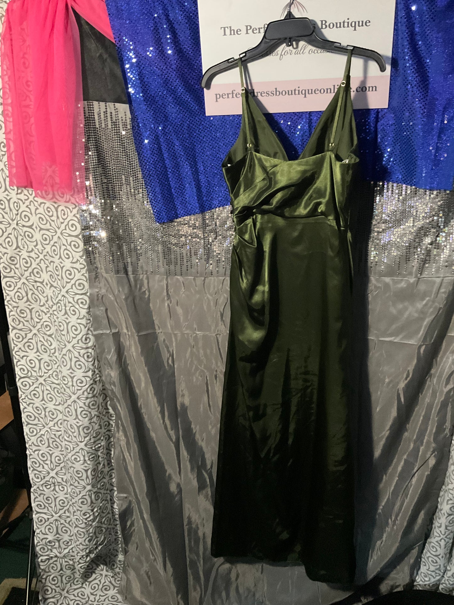 Beautiful Green satin gown