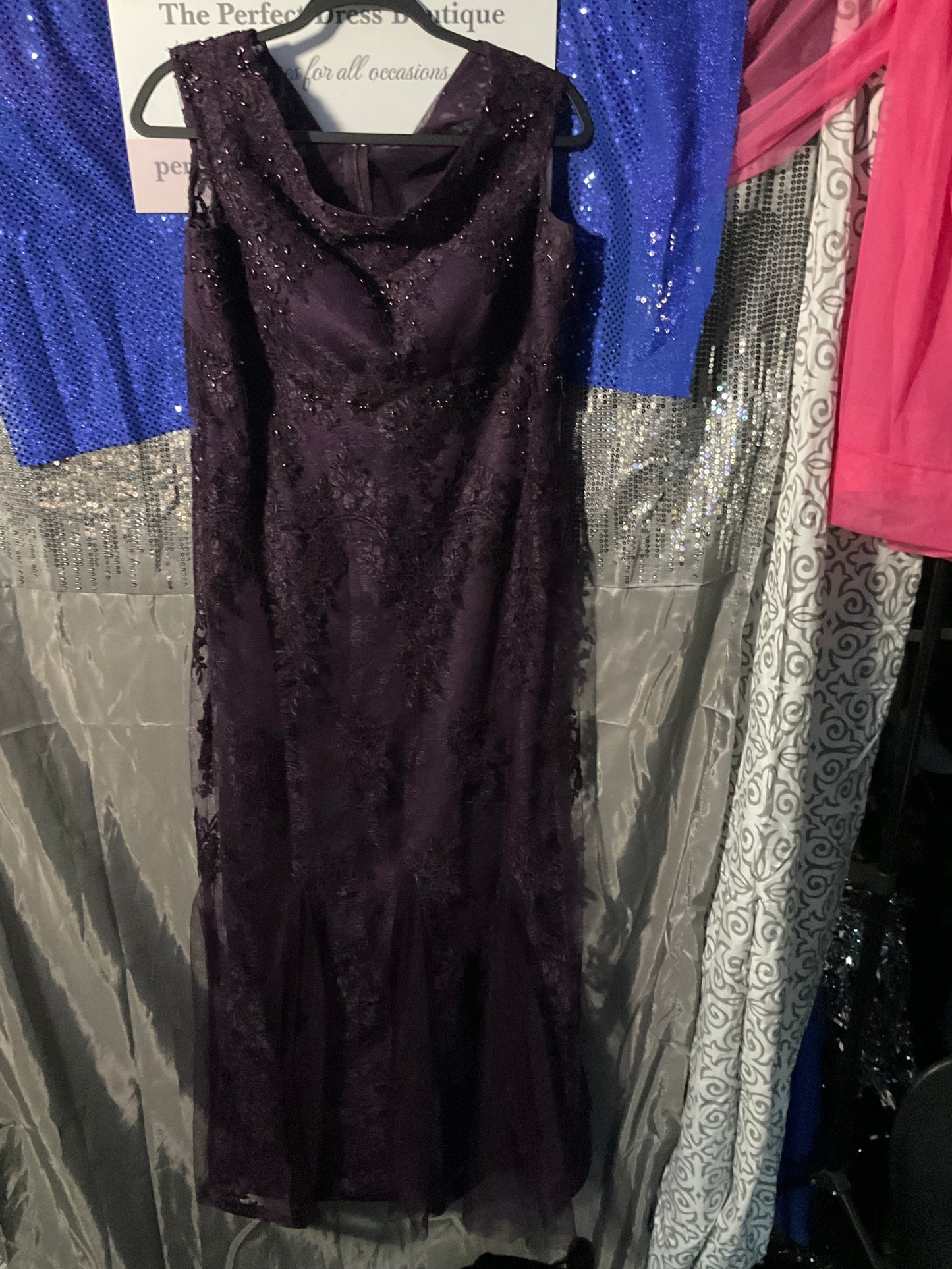Purple Chiffon Cachet Mother of the Bride Dress