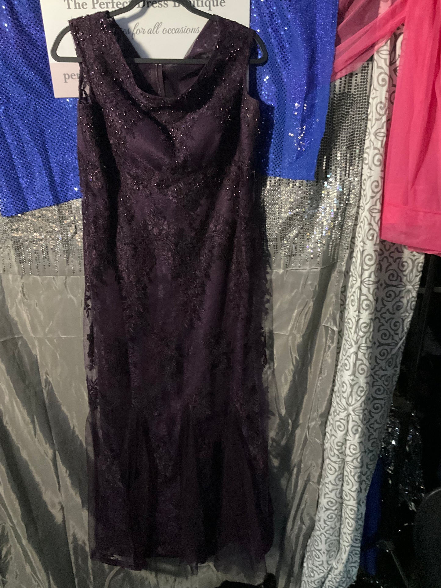 Purple Chiffon Cachet Mother of the Bride Dress