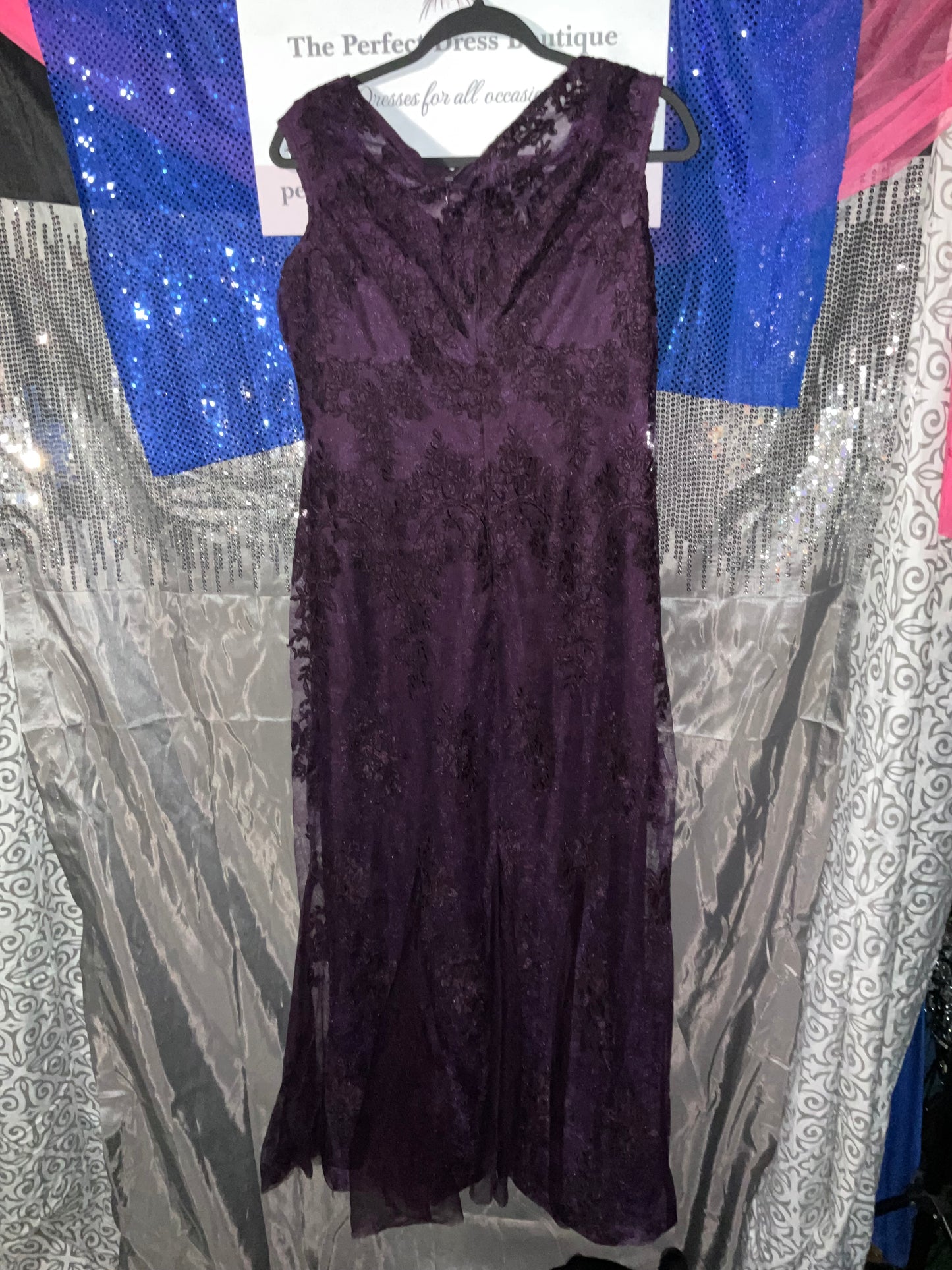 Purple Chiffon Cachet Mother of the Bride Dress