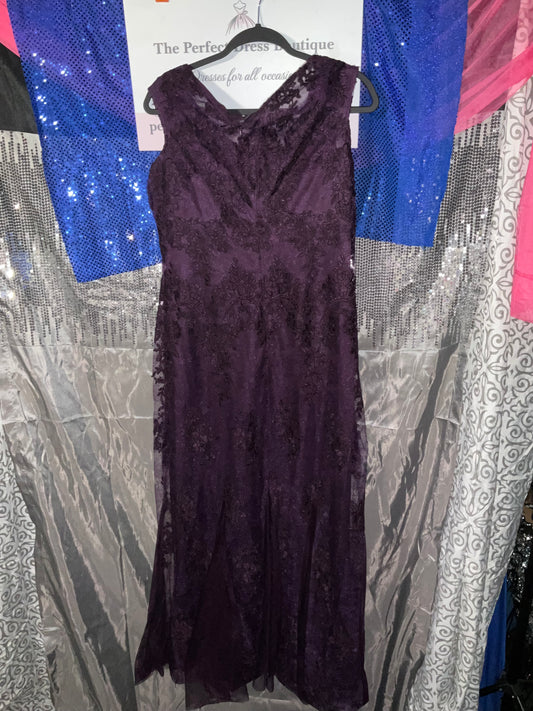 Purple Chiffon Cachet Mother of the Bride Dress