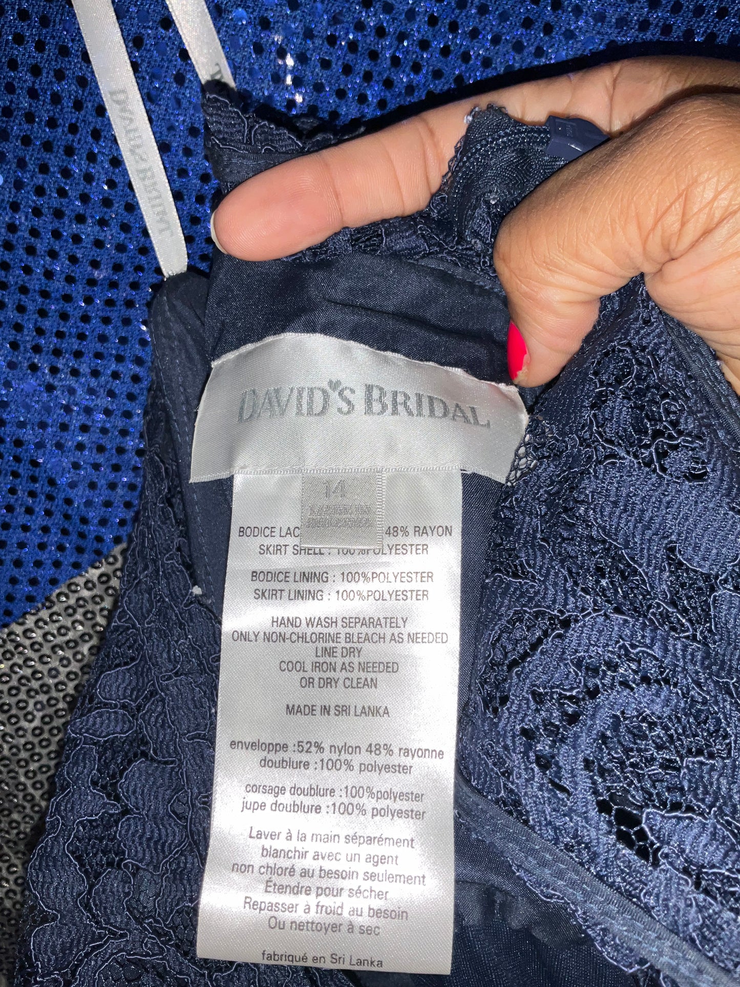 Blue David’s Bridal Bridesmaids Dress